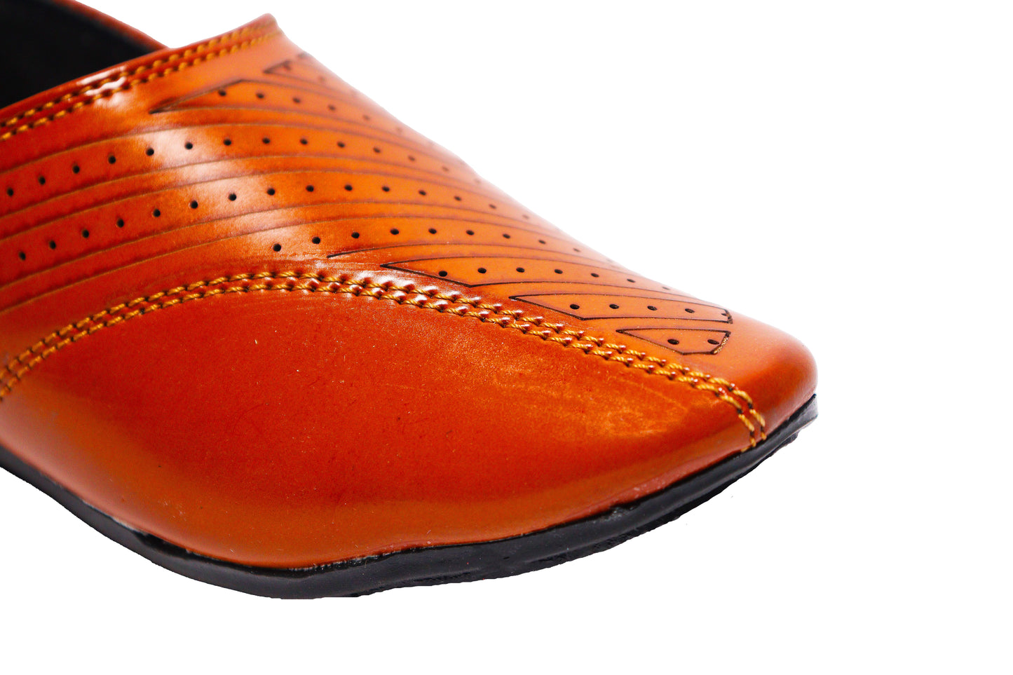 Tiny Bugs Boys Ethnic Wear Mojaris - Tan