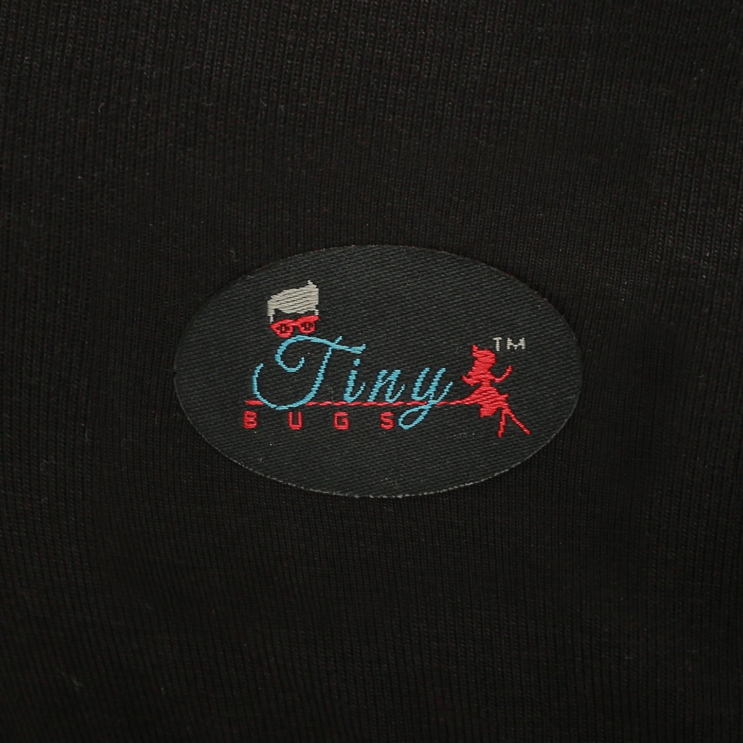 Tiny Bugs Black Solid Bra and Shorty