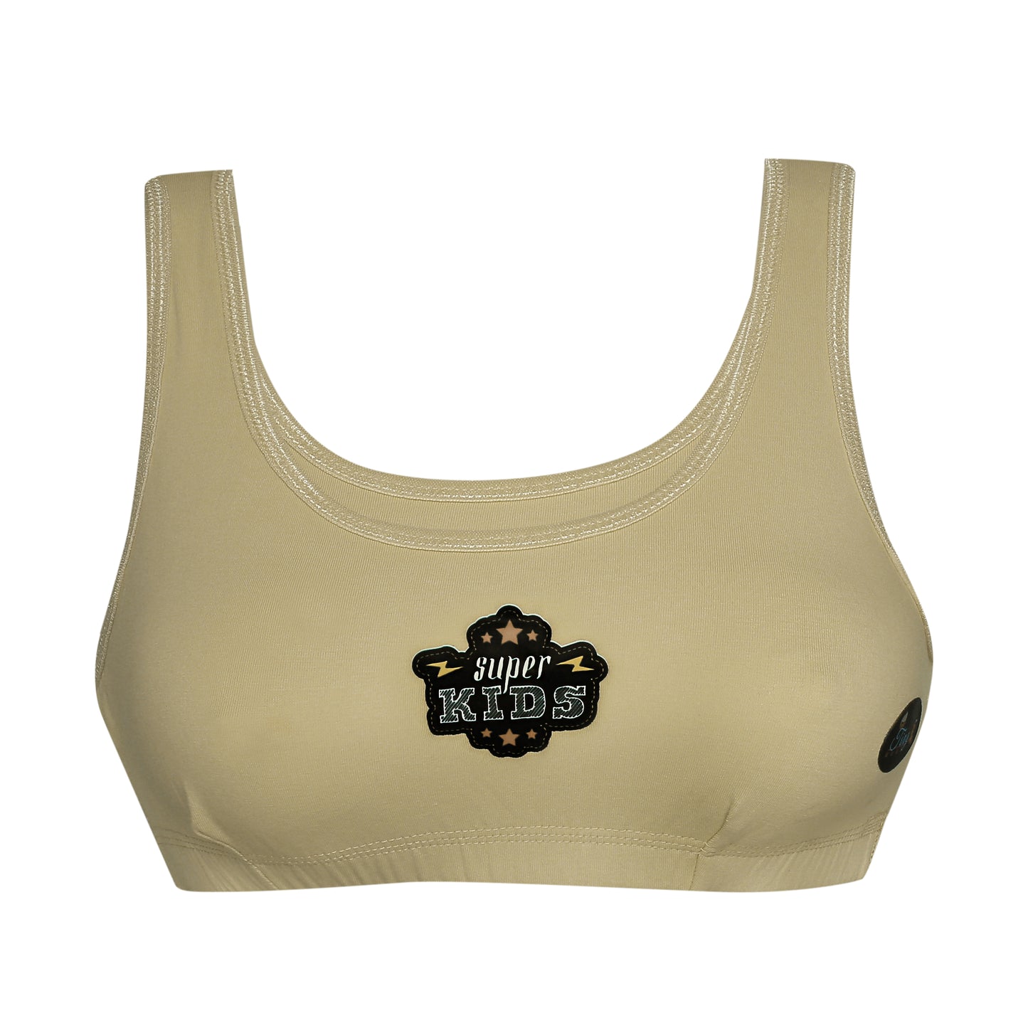 Tiny Bugs Beige Printed Non - Wired Non Padded Beginner Sports Bra