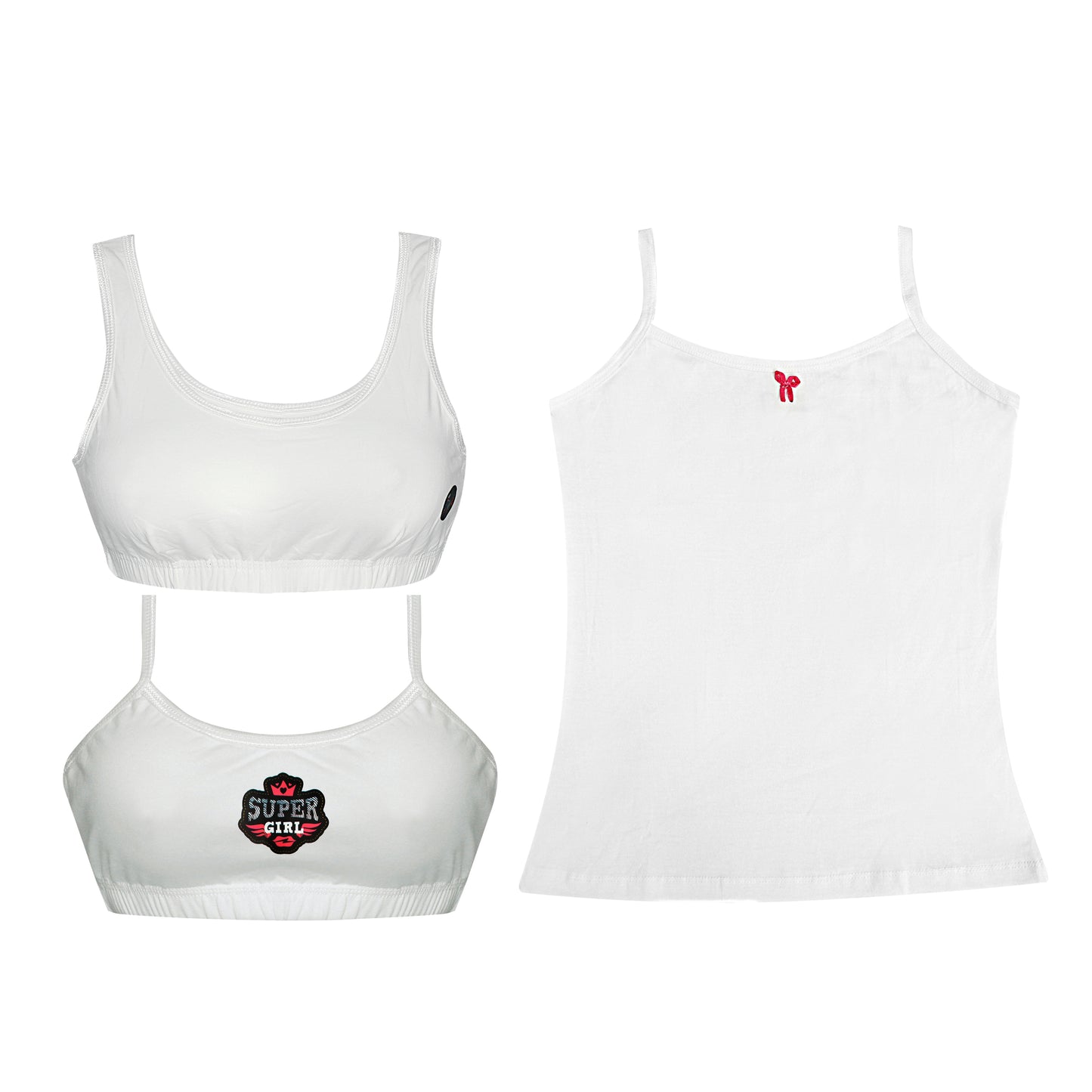 Tiny Bugs Assorted Bra and White Camisole