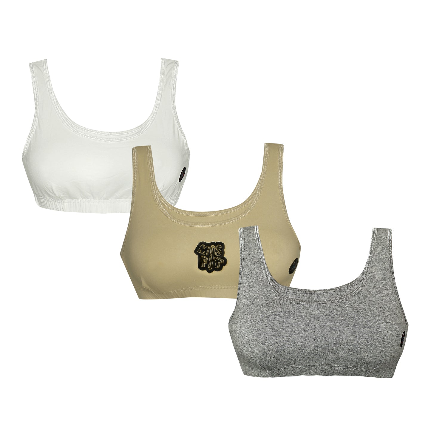 Tiny Bugs Beige Printed Non - Wired Non Padded Beginner Sprots Bra