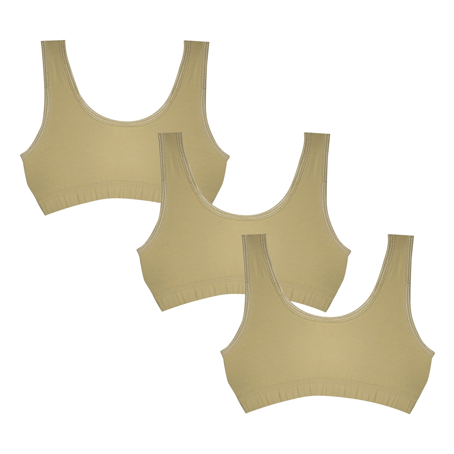 Tiny Bugs Beige Printed Non - Wired Non Padded Beginner Sprots Bra