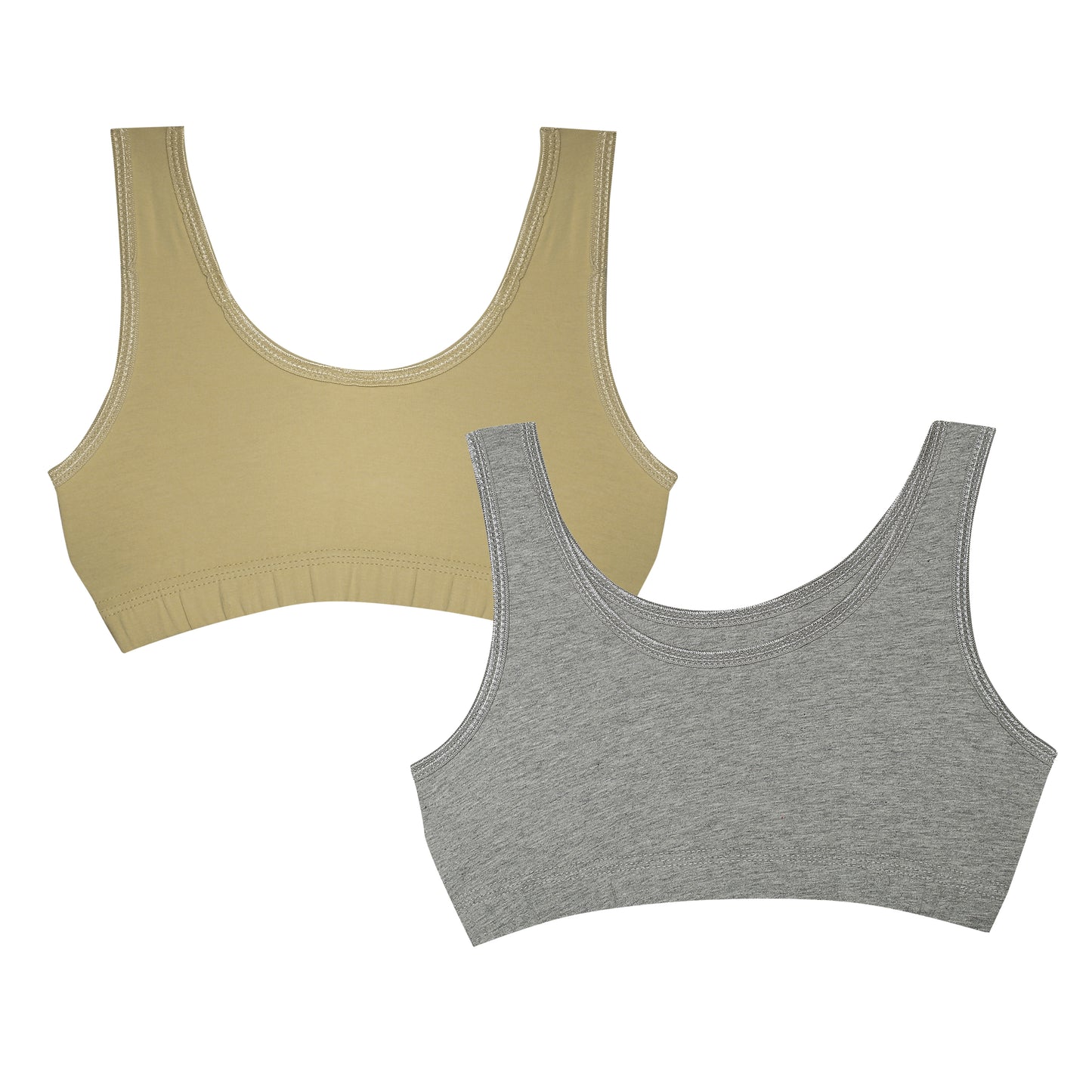 Tiny Bugs Beige Printed Non - Wired Non Padded Beginner Sports Bra
