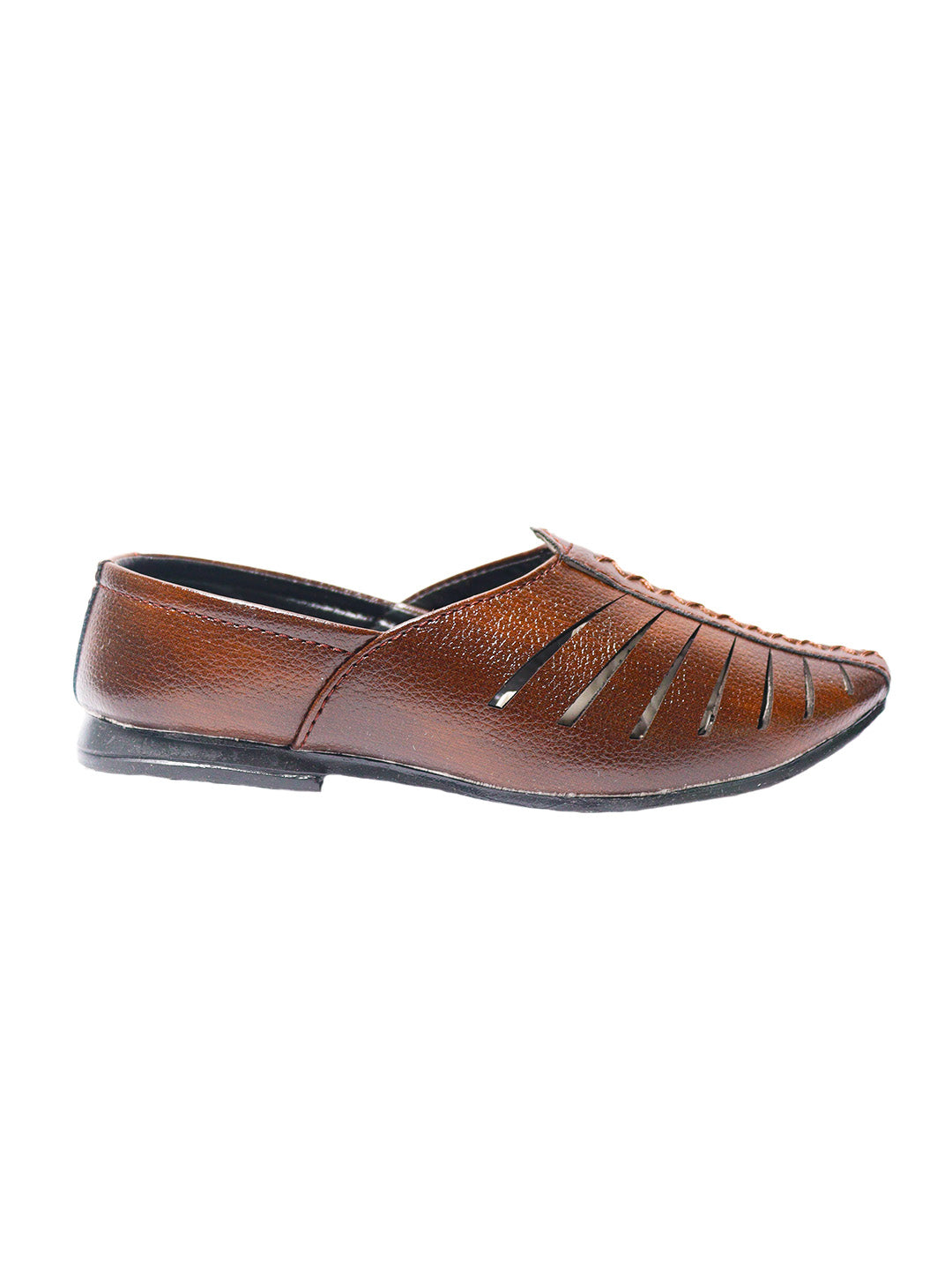 Tiny Bugs Boys Ethnic Wear Mojaris - Brown