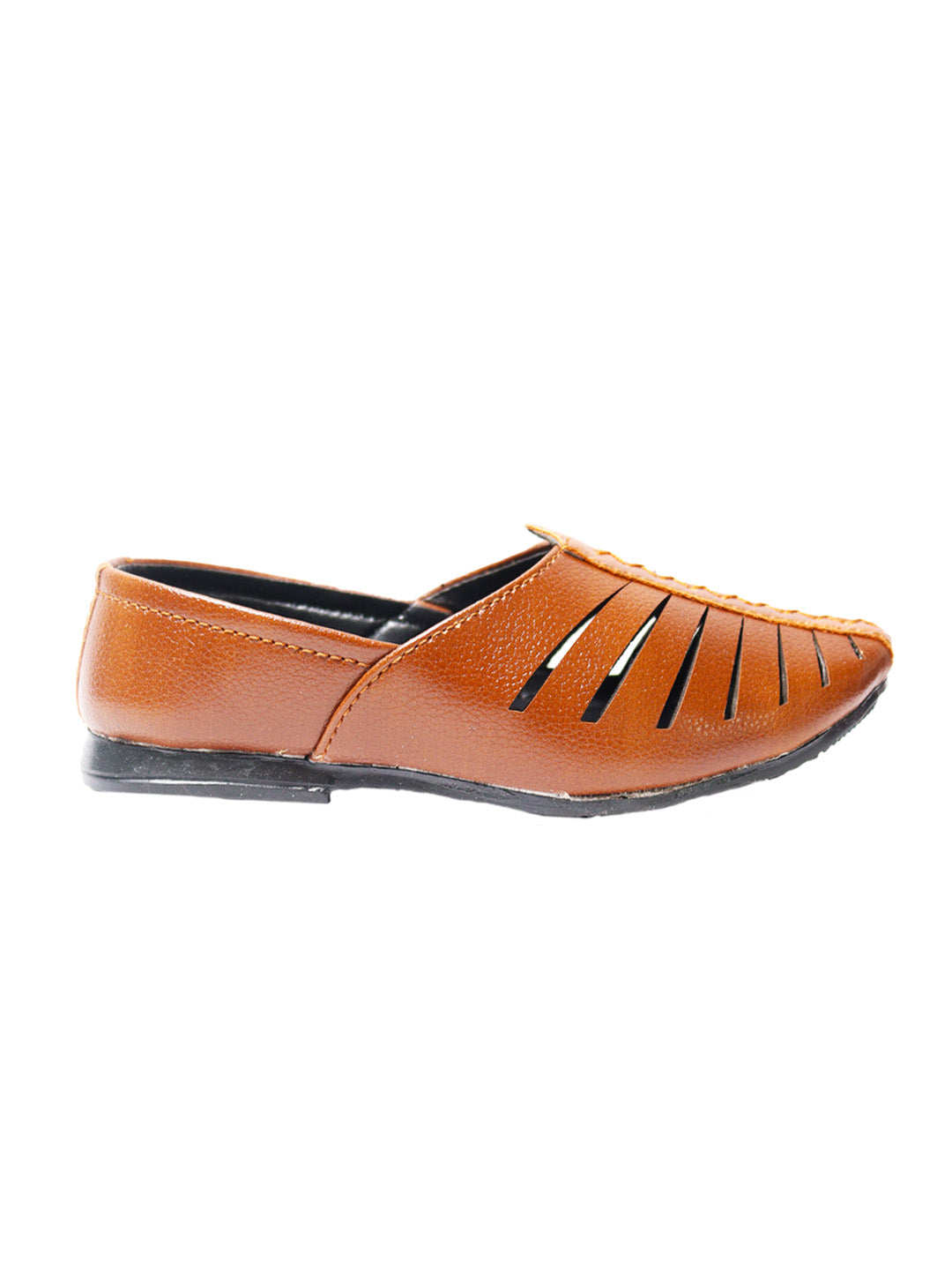 Tiny Bugs Boys Ethnic Wear Mojaris - Tan