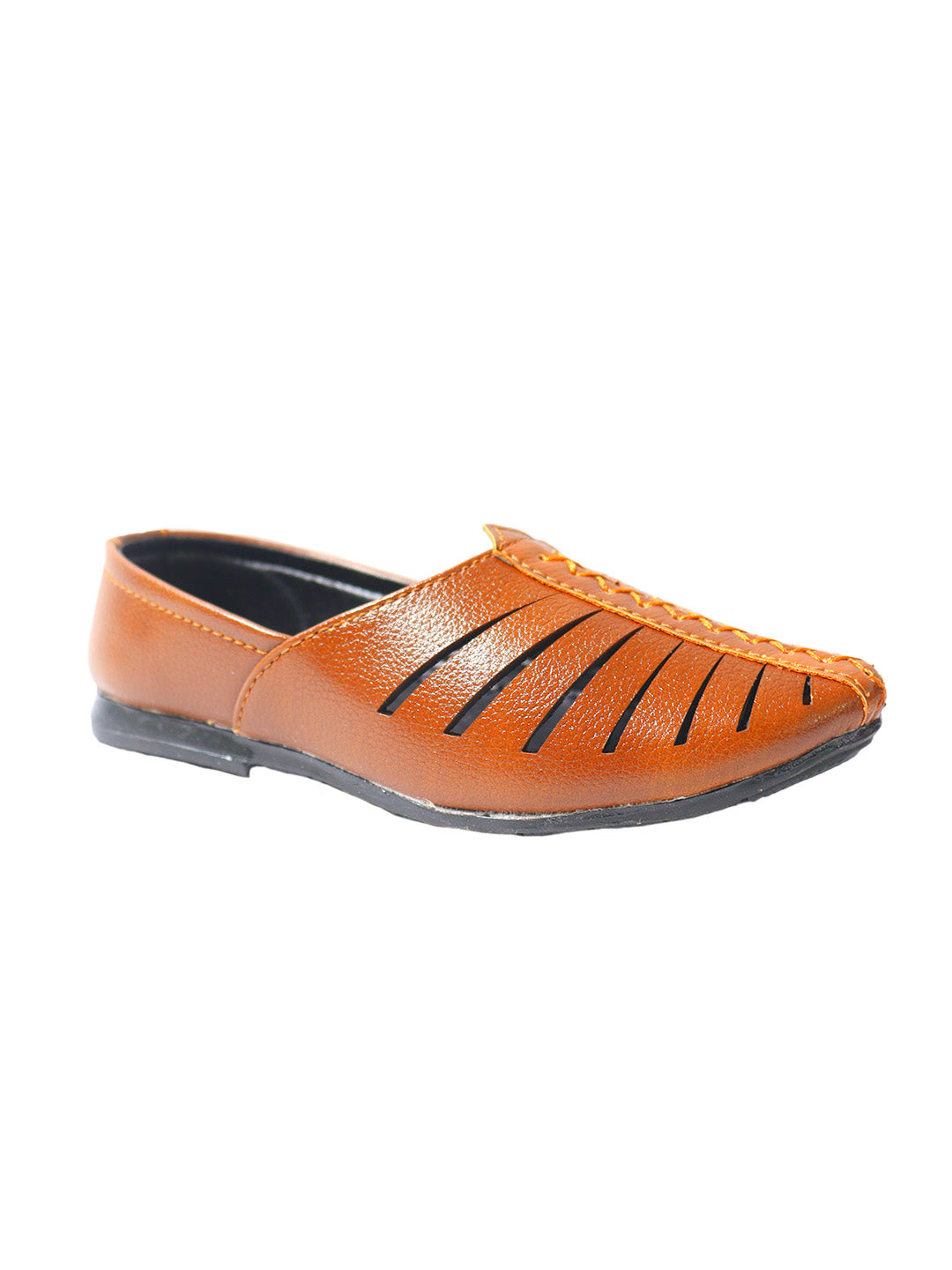 Tiny Bugs Boys Ethnic Wear Mojaris - Tan
