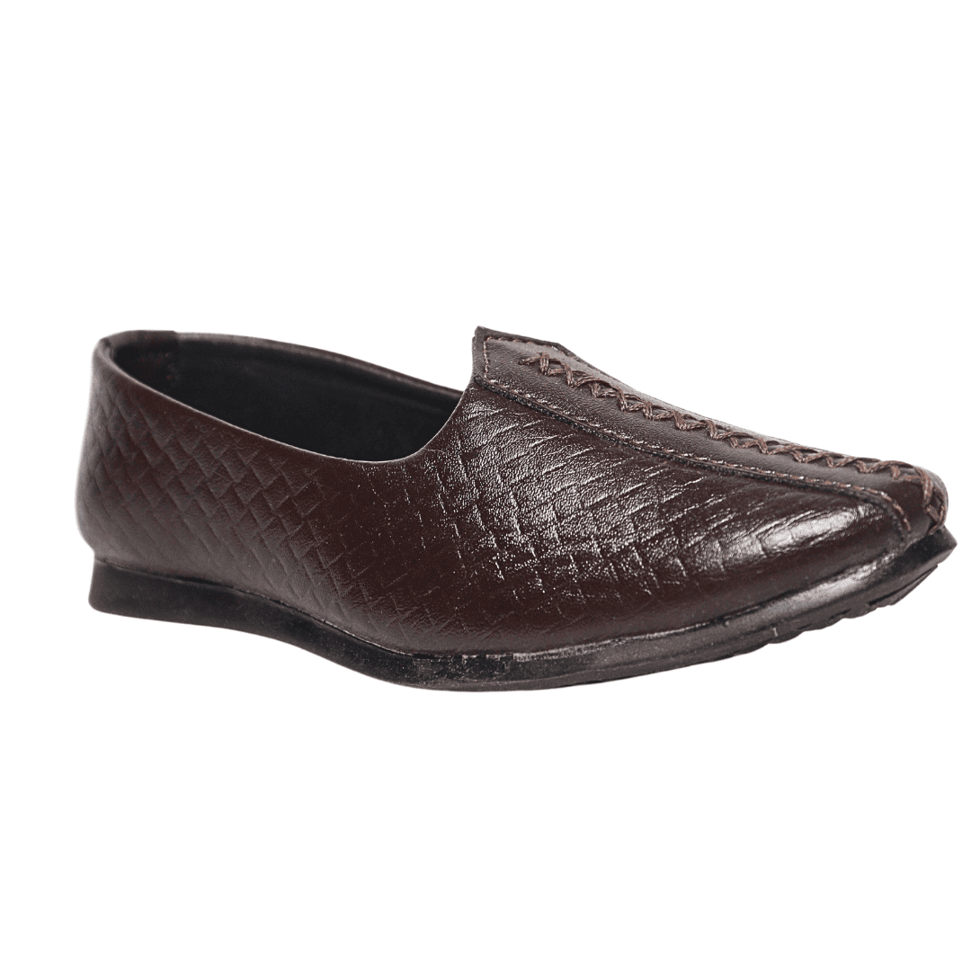 Tiny Bugs Boys Ethnic Wear Mojaris - Brown