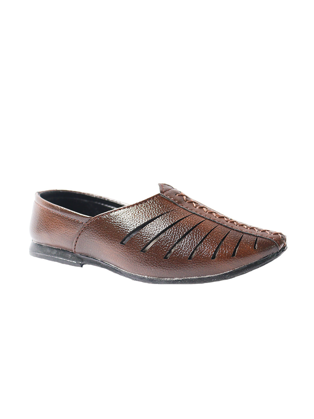 Tiny Bugs Boys Ethnic Wear Mojaris - Brown