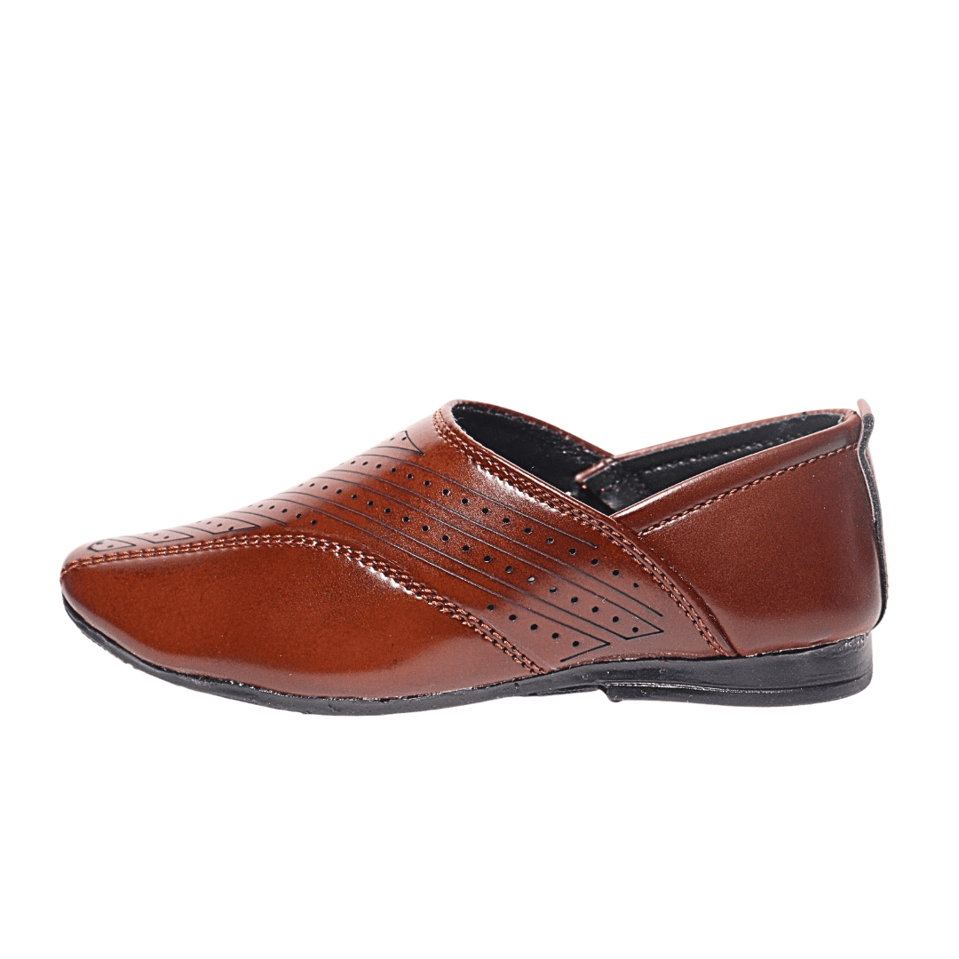 Tiny Bugs Boys Ethnic Wear Mojaris - Brown