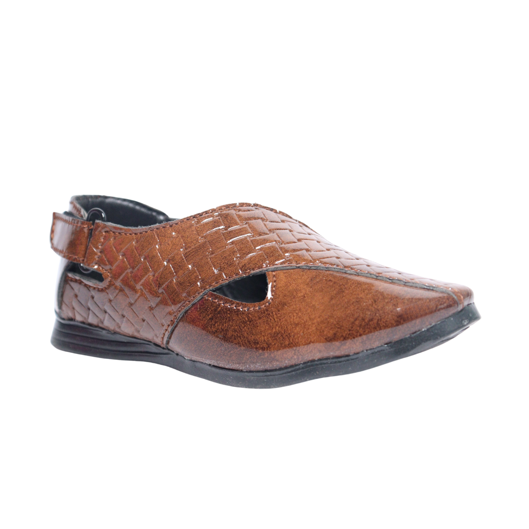 Tiny Bugs Boys Ethnic Wear Mojaris - Tan