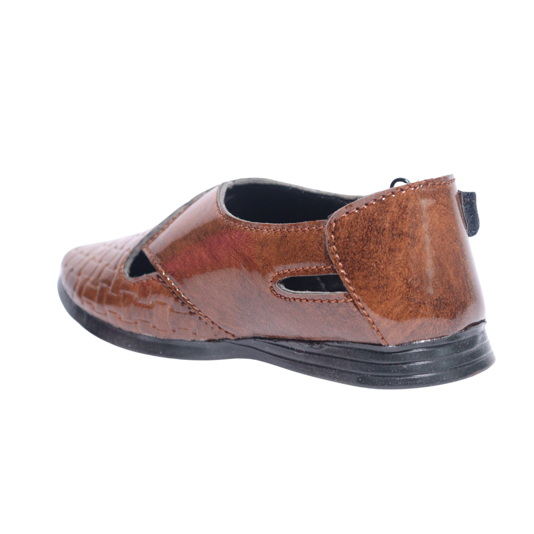 Tiny Bugs Boys Ethnic Wear Mojaris - Tan