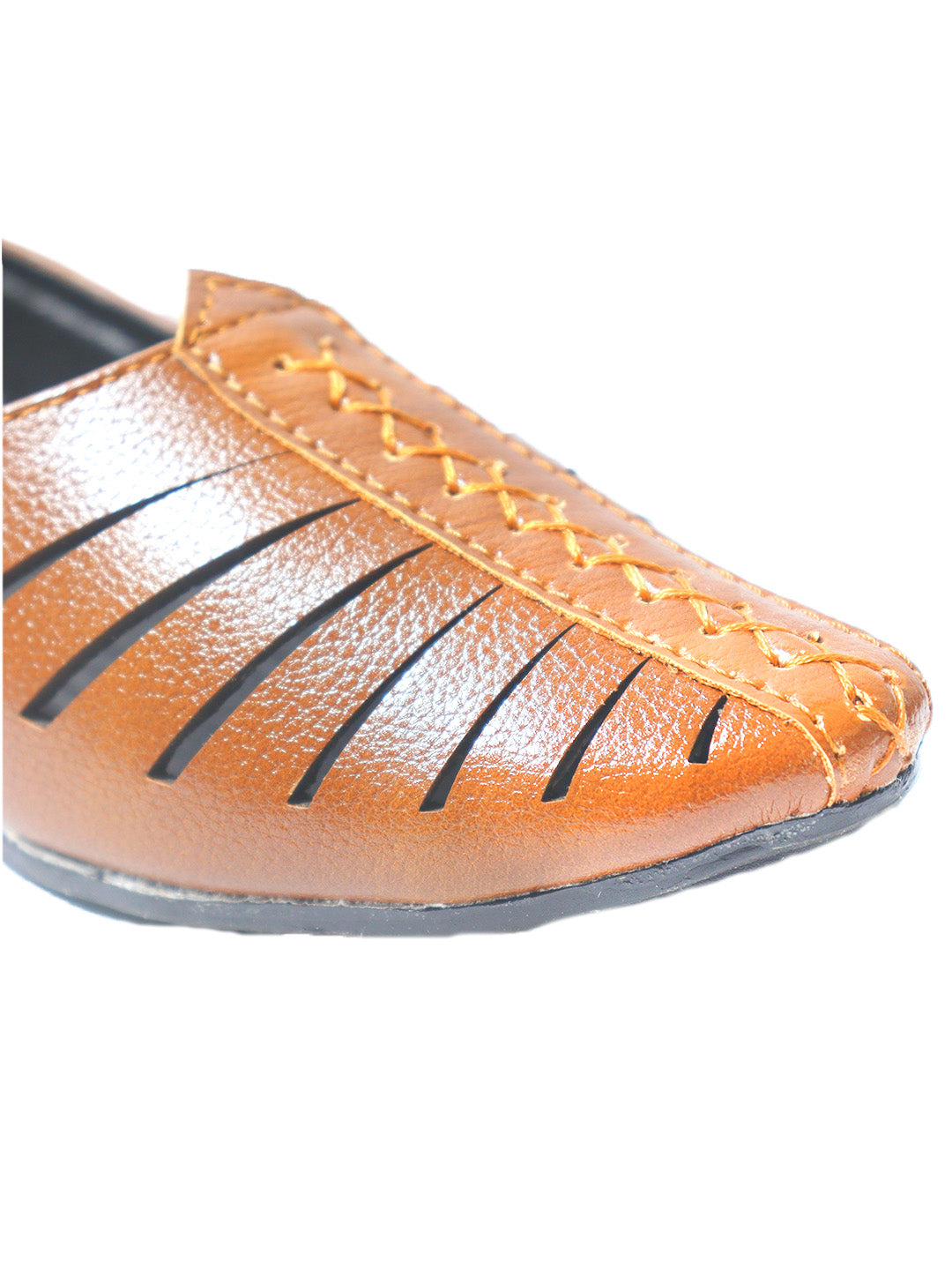 Tiny Bugs Boys Ethnic Wear Mojaris - Tan