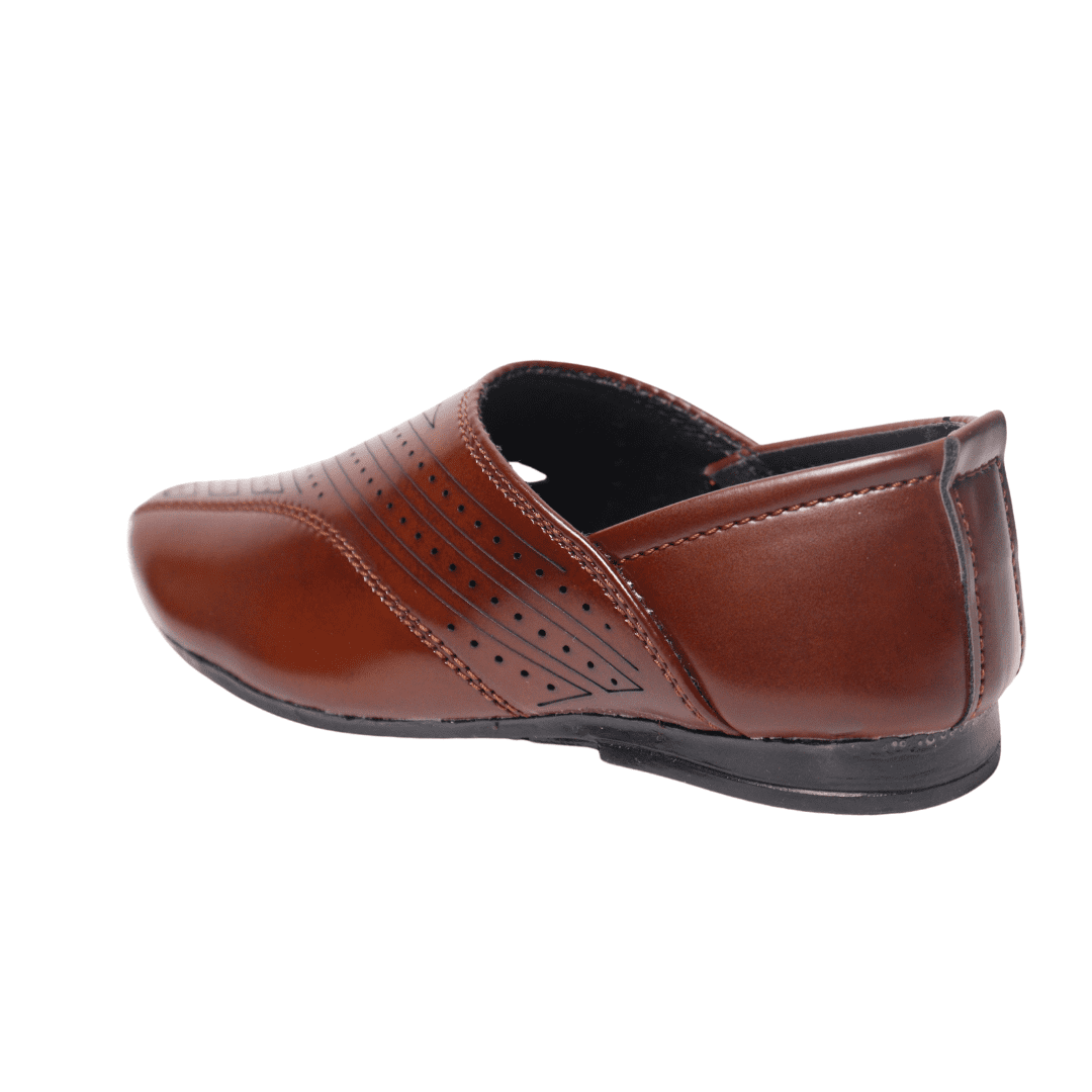 Tiny Bugs Boys Ethnic Wear Mojaris - Brown