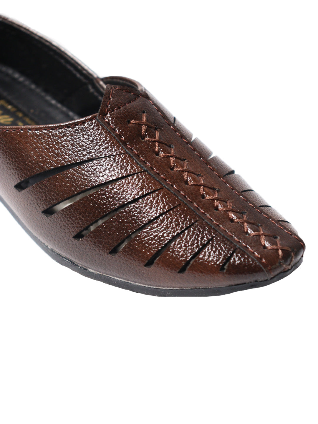 Tiny Bugs Boys Ethnic Wear Mojaris - Brown