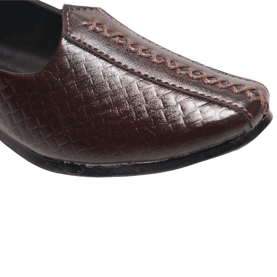 Tiny Bugs Boys Ethnic Wear Mojaris - Brown