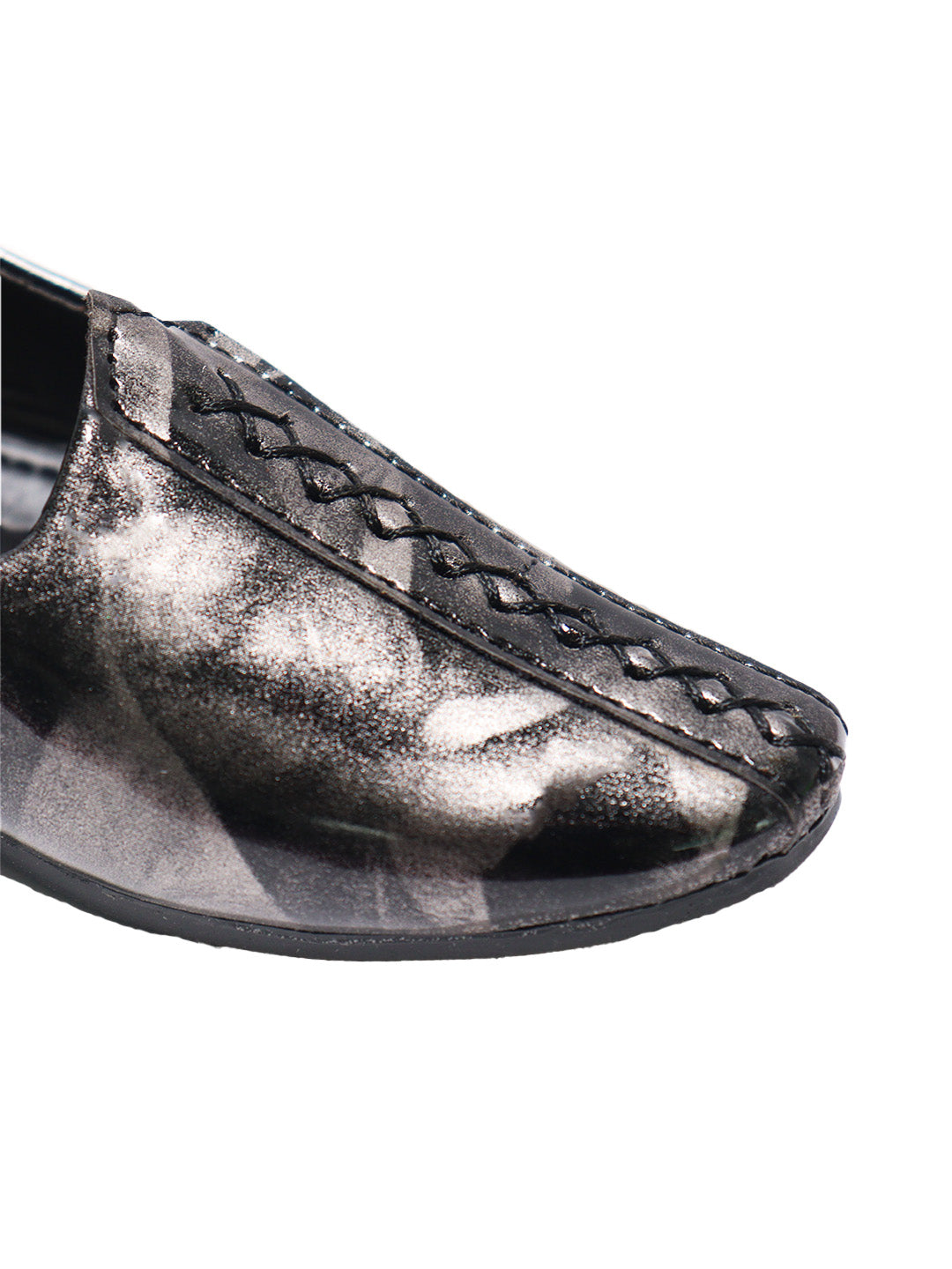 Tiny Bugs Boys Ethnic Wear Mojaris - Black