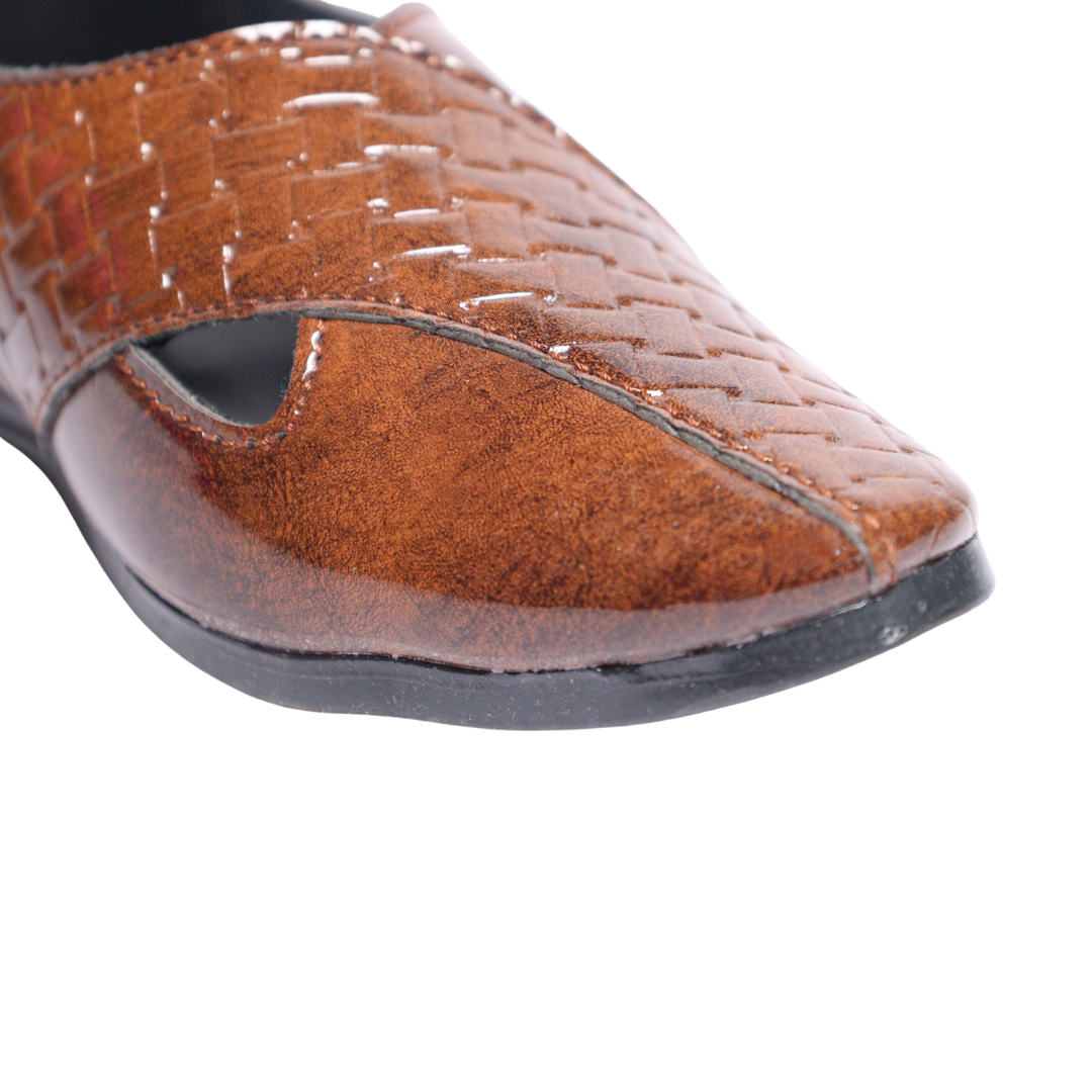 Tiny Bugs Boys Ethnic Wear Mojaris - Tan