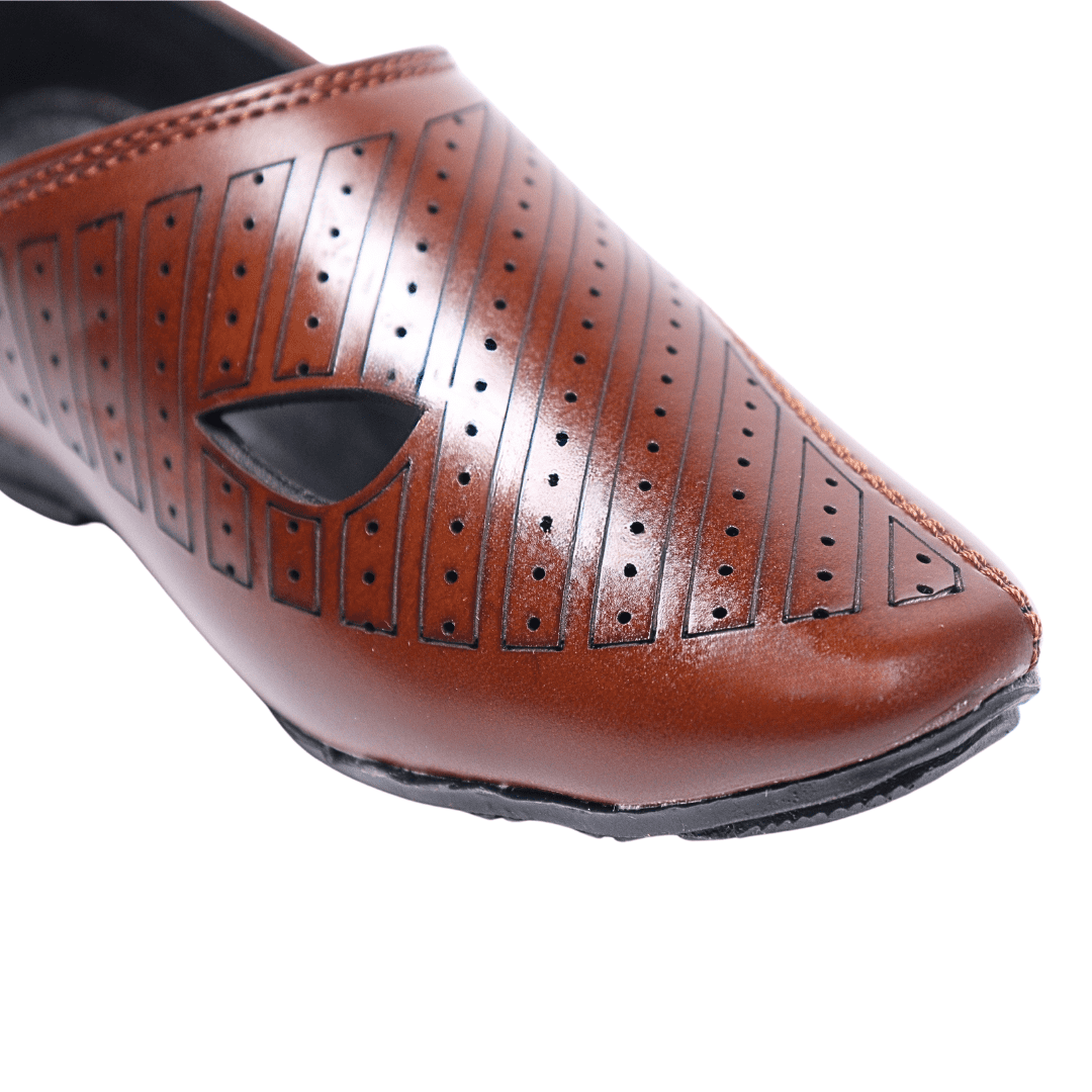 Tiny Bugs Boys Ethnic Wear Mojaris - Brown