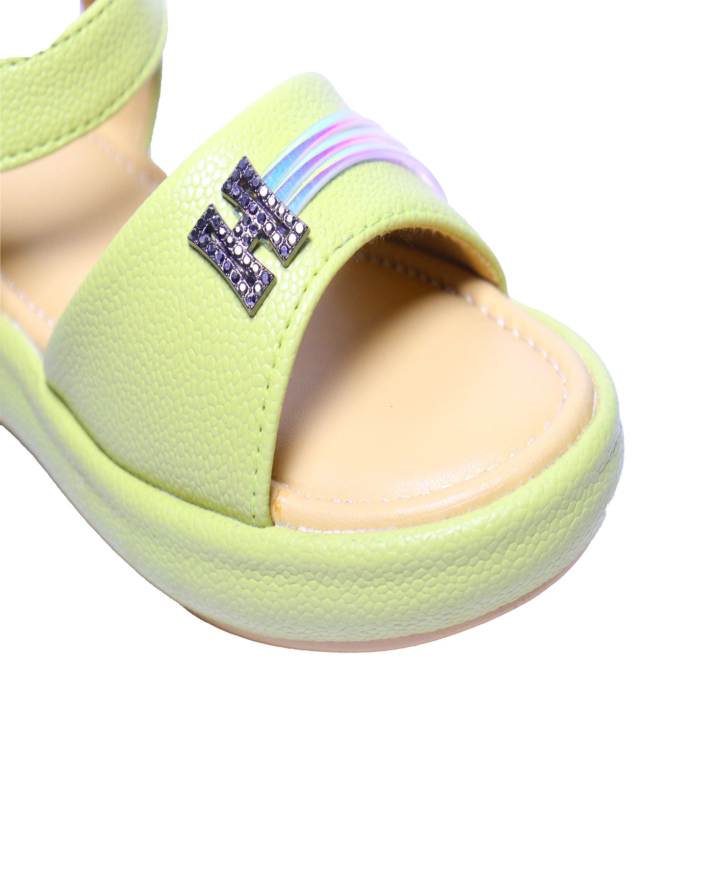 Tiny Bugs Girls Buckle Embellished Sandals - Green