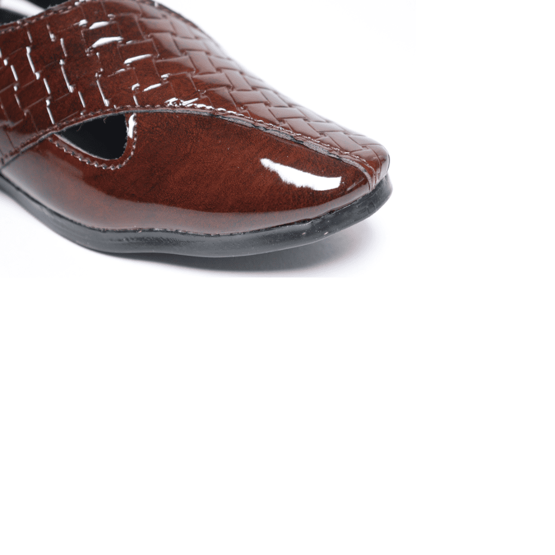 Tiny Bugs Boys Ethnic Wear Mojaris - Brown