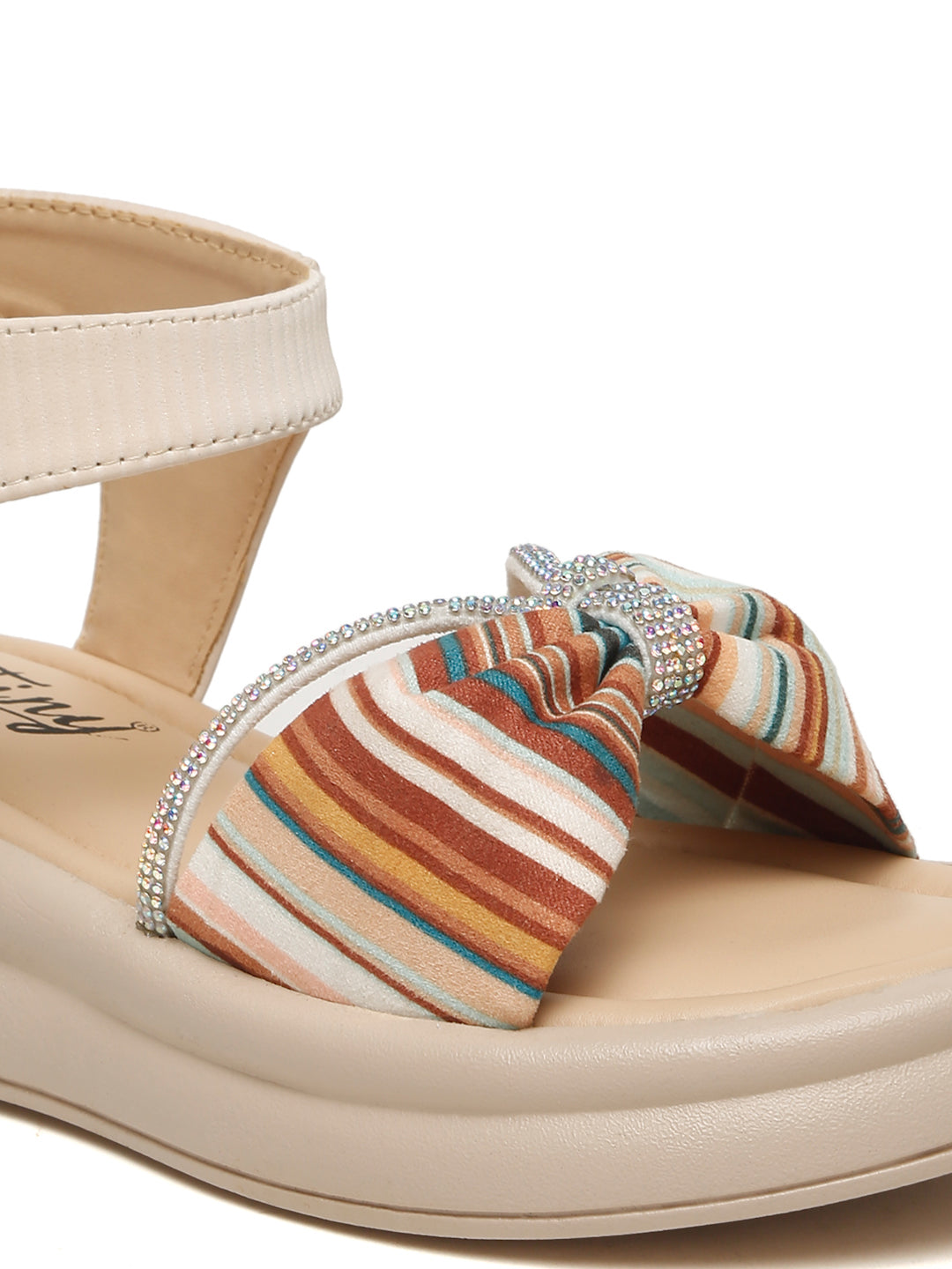 Tiny Bugs Girls Bow Emellished Sandals - Multi