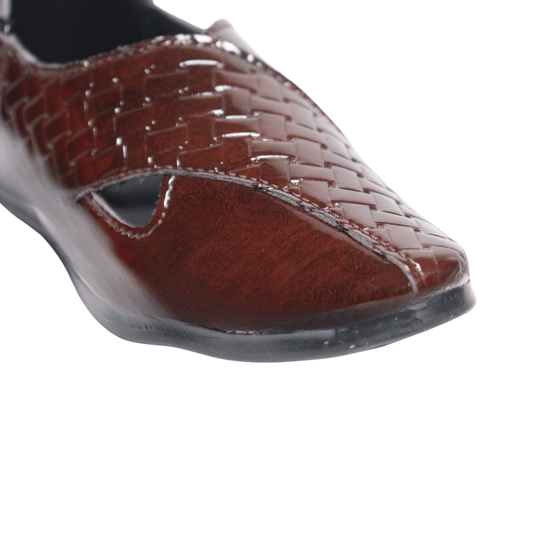 Tiny Bugs Boys Ethnic Wear Mojaris - Brown