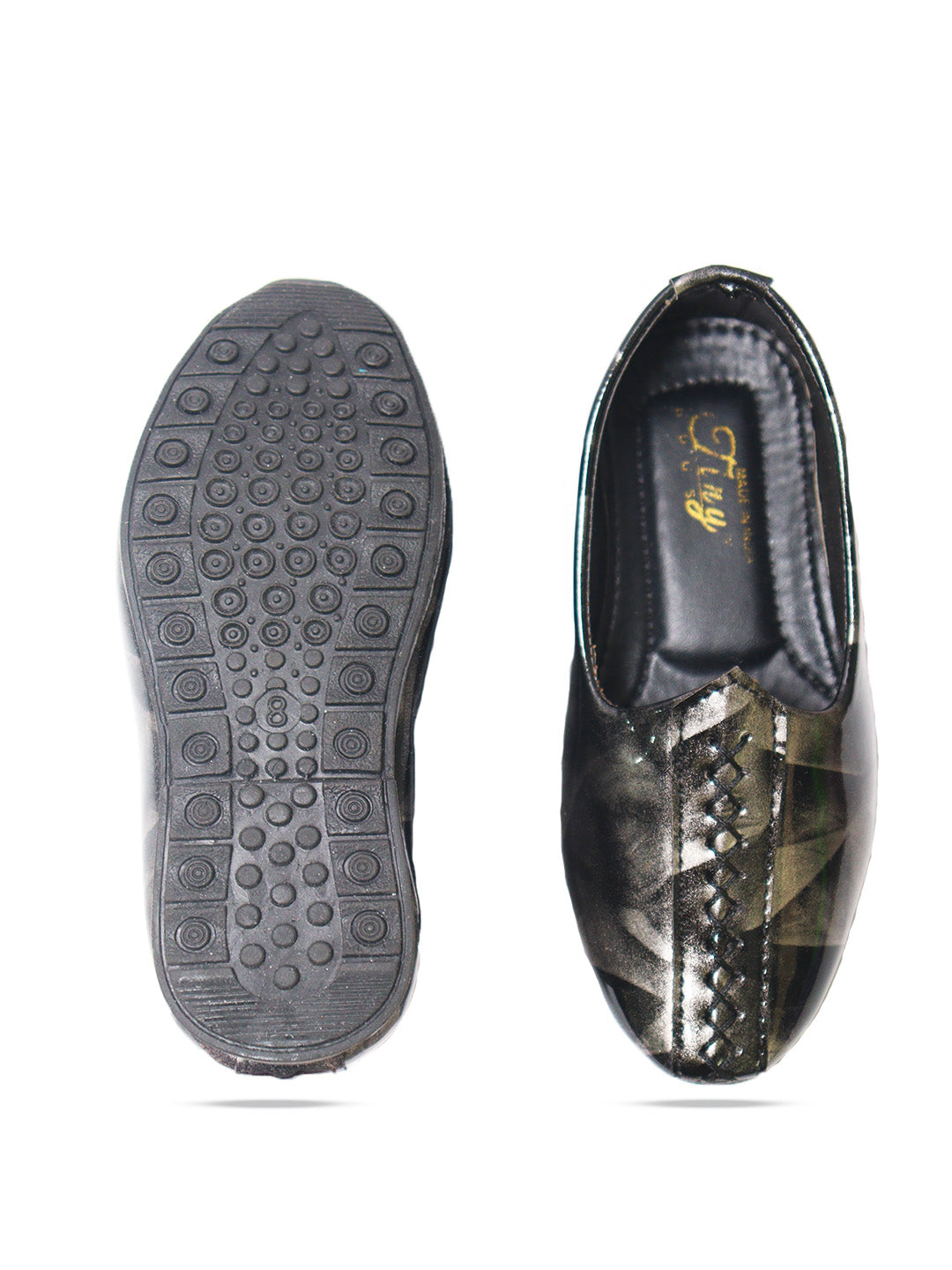 Tiny Bugs Boys Ethnic Wear Mojaris - Black