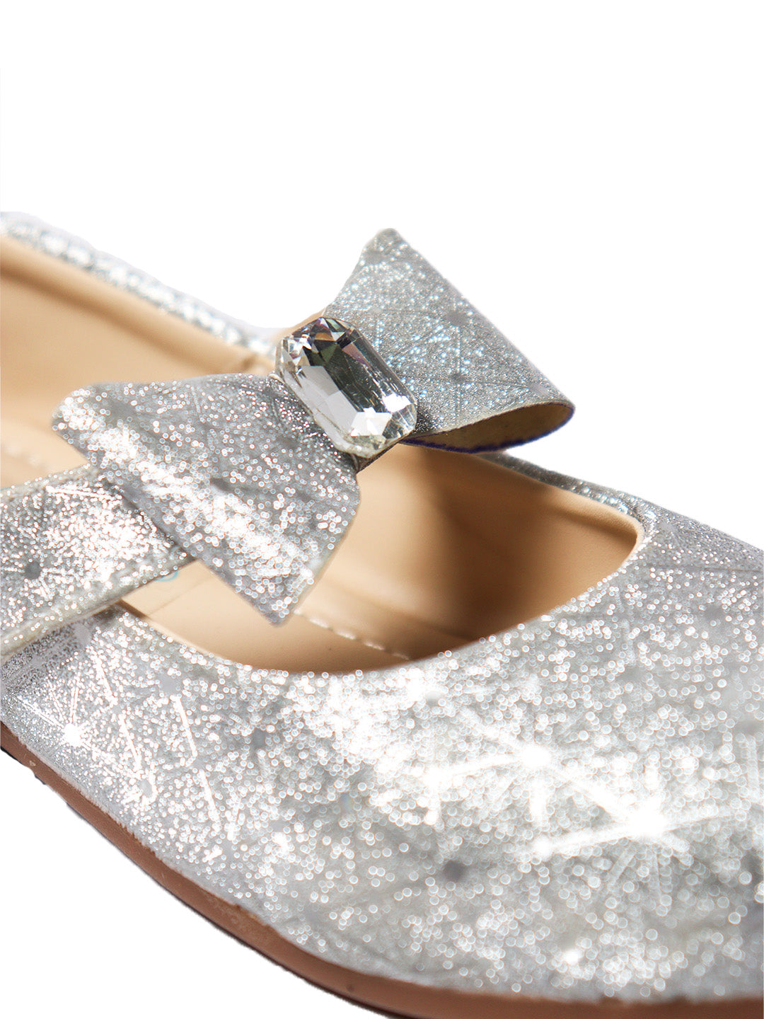 Tiny Bugs Girls Embellished Ballerinas - Silver