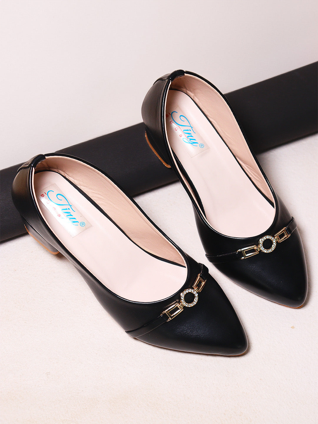 Tiny Bugs Girls Part Wear Ballerinas - Black