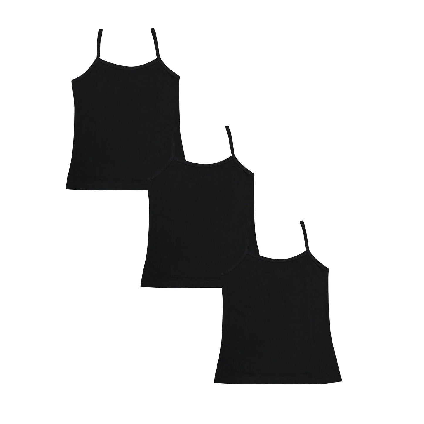 Tiny Bugs Black Solid Cotton Camisole