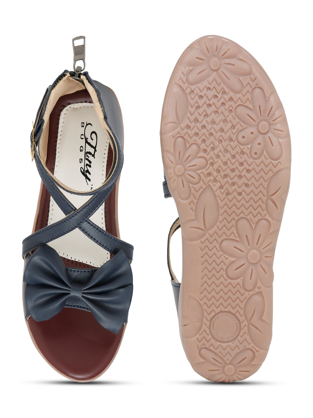 Tiny Bugs Girls Gladiators Sandals - Navy