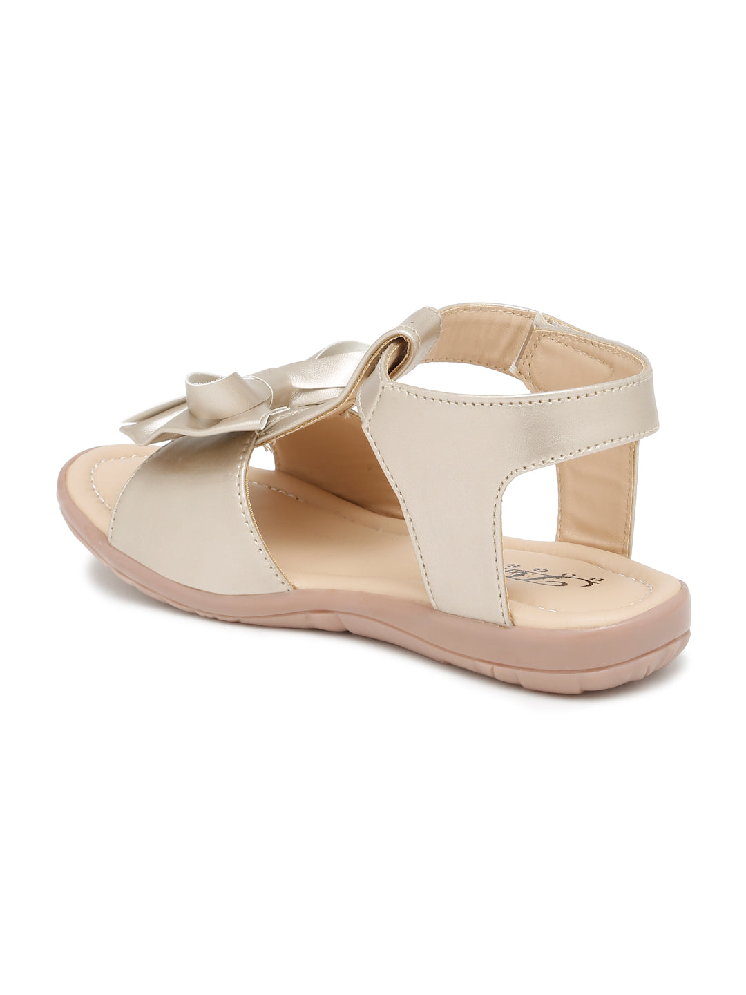 Tiny Bugs Girls Bow Embellished Sandals - Gold