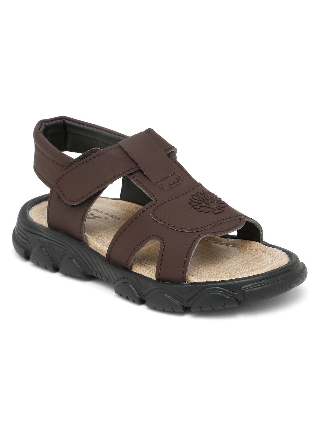 Tiny Bugs Boys Casual Velcro Sandals - Brown