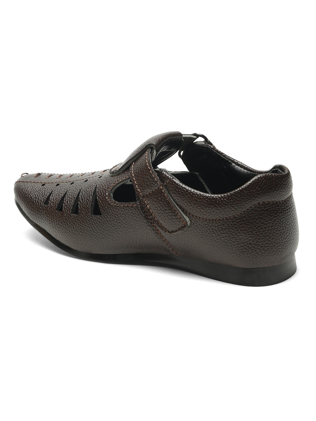 Ting Bugs Velcro Party Wear Roman Sandals - Brown
