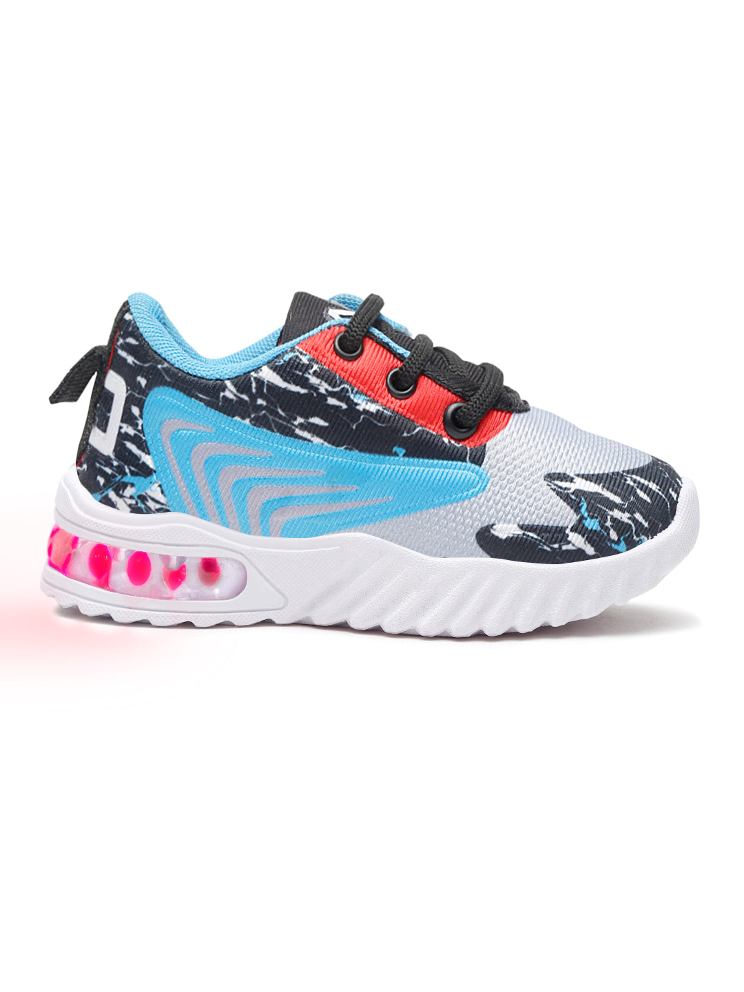 Tiny Bugs Party Wear Led Shoes-Sky Blue