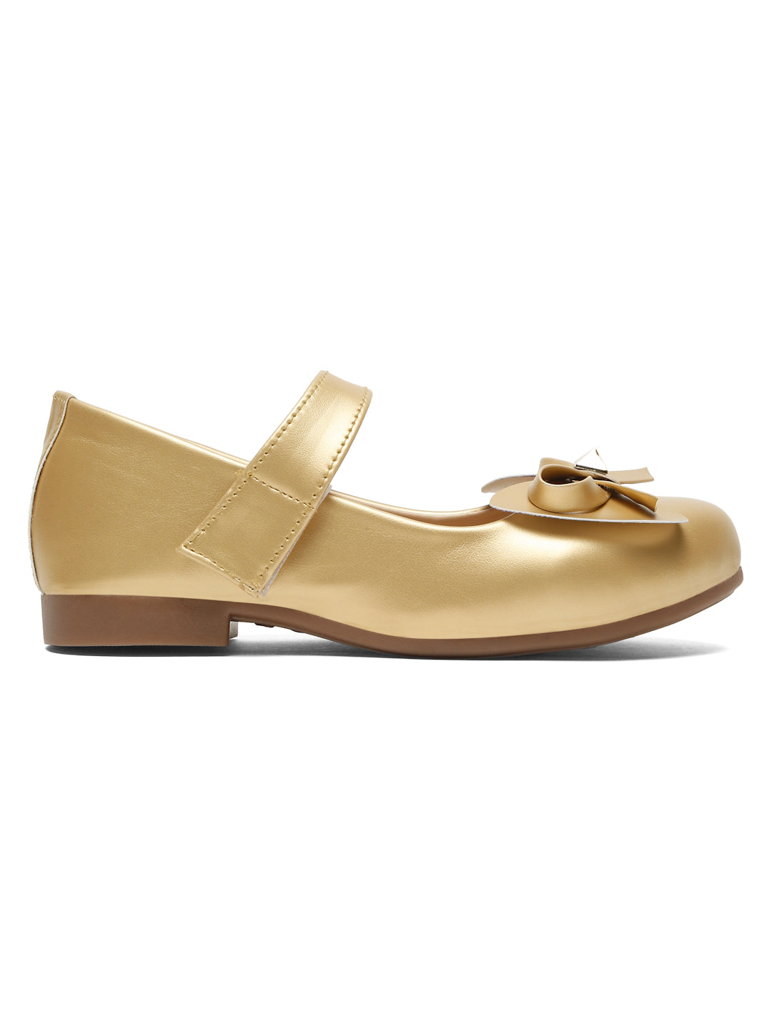 Tint Bugs Girls Party Wear Embellished Ballerinas - Gold