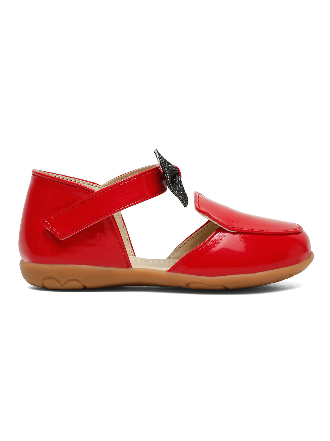 Tiny Bugs Girls Bow Applique Ballerinas - Red