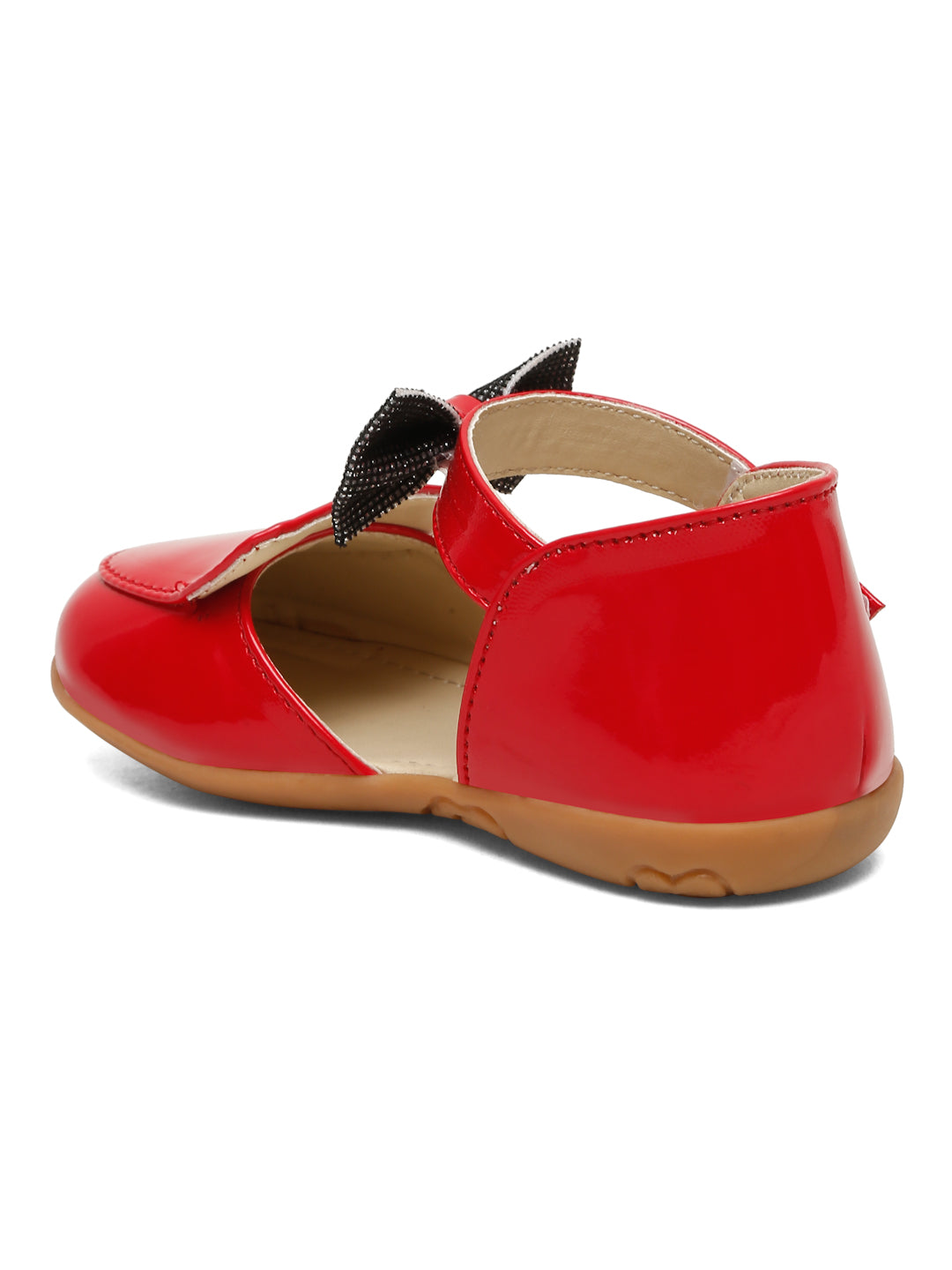 Tiny Bugs Girls Bow Applique Ballerinas - Red