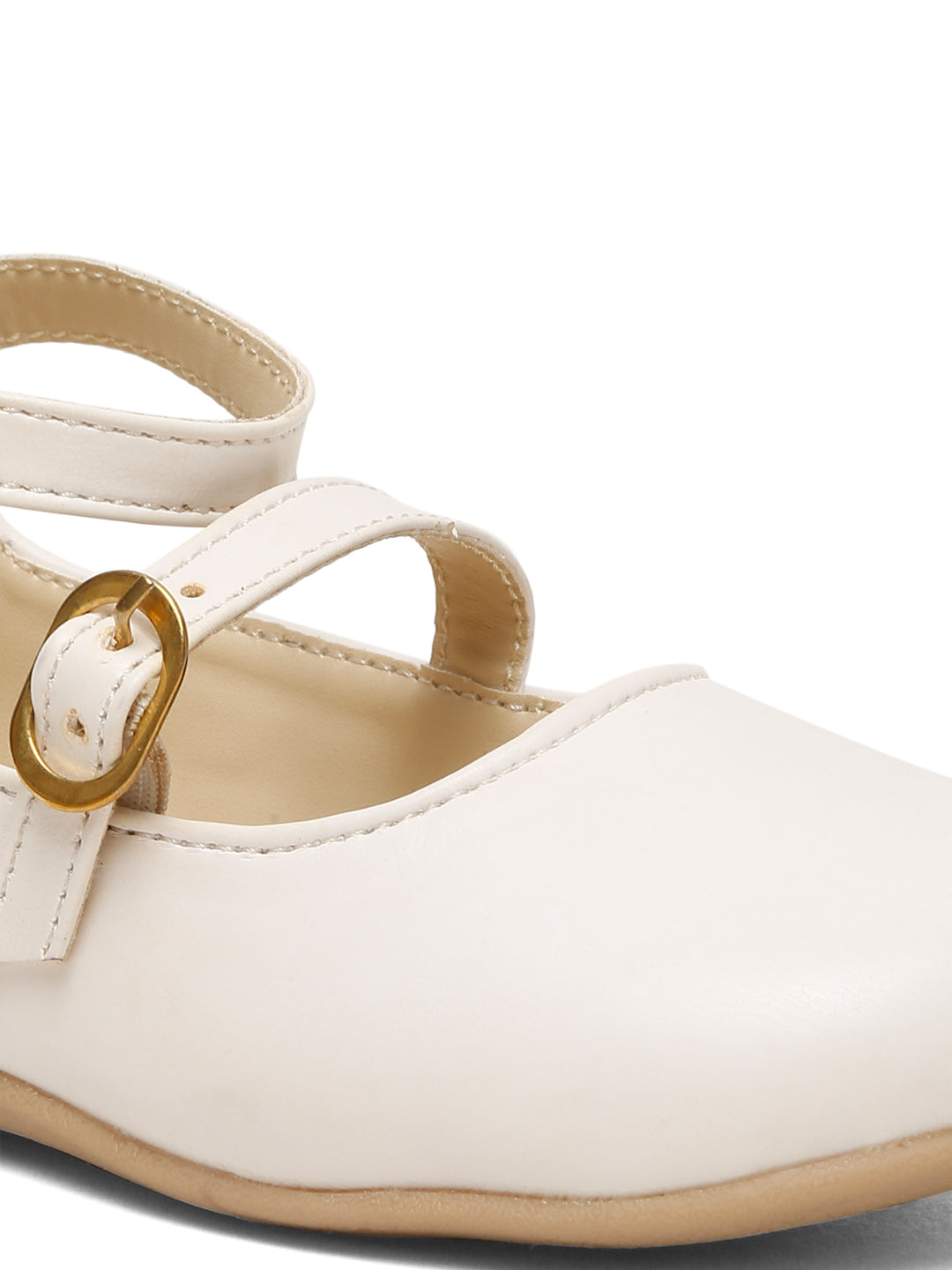 Tiny Bugs Double Strap Ballerinas - White