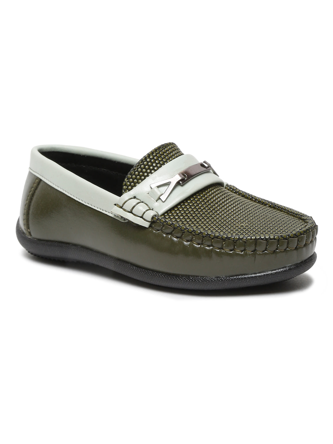 Tiny Bugs Boys Buckle Slip Ons Loafers - Green