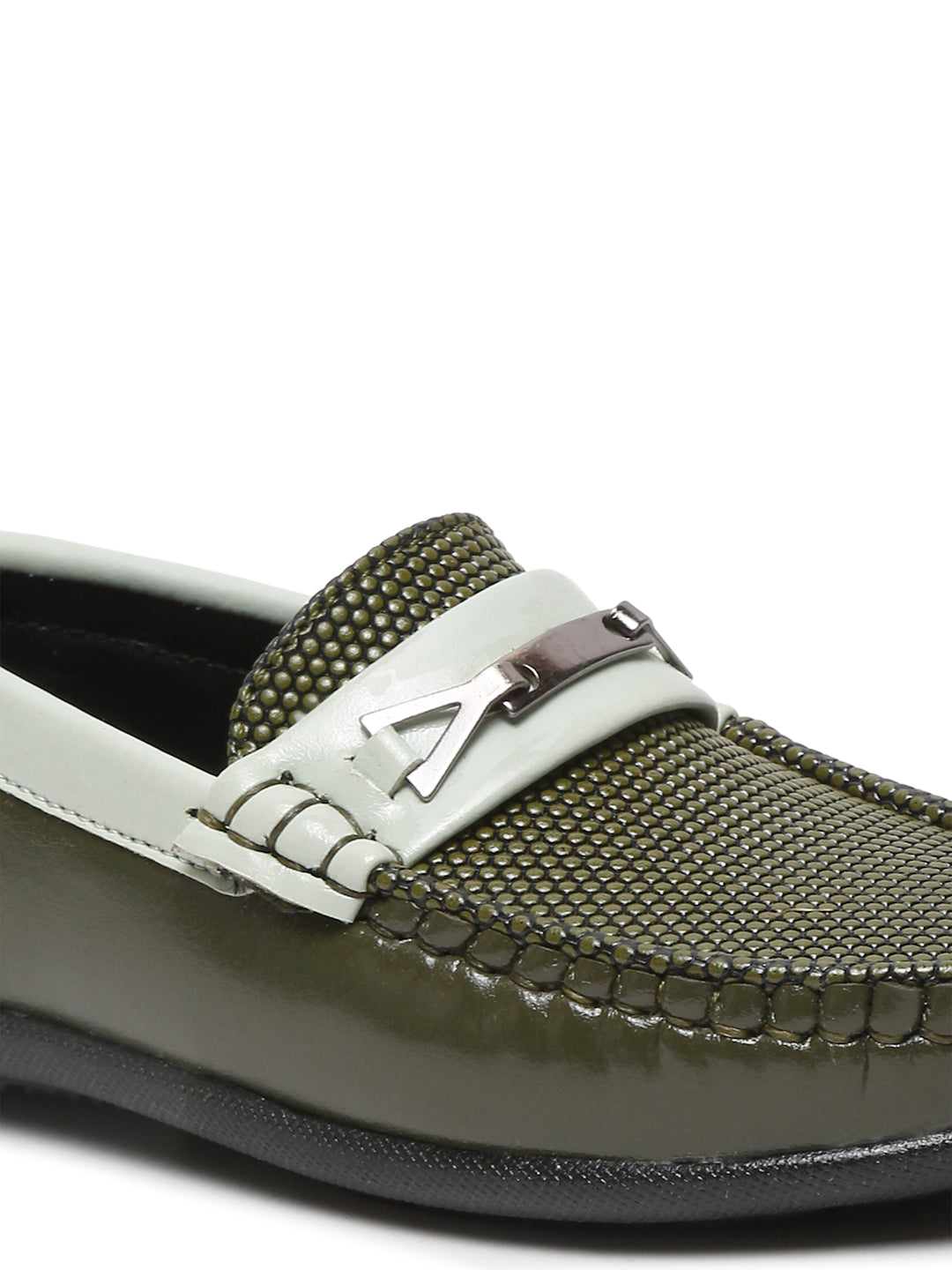 Tiny Bugs Boys Buckle Slip Ons Loafers - Green
