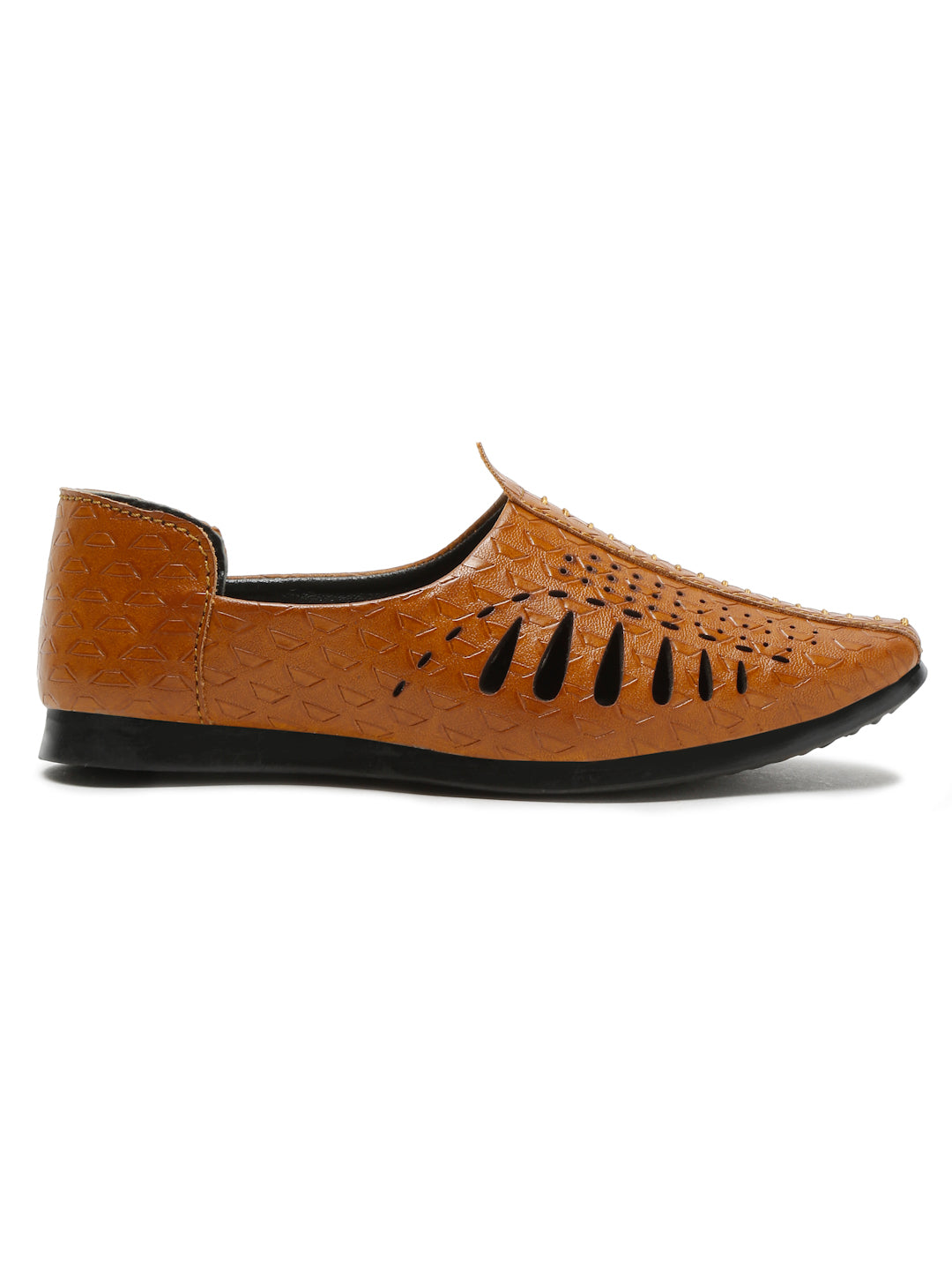 Tiny Bugs Boys Ethnic Mojaris- Tan