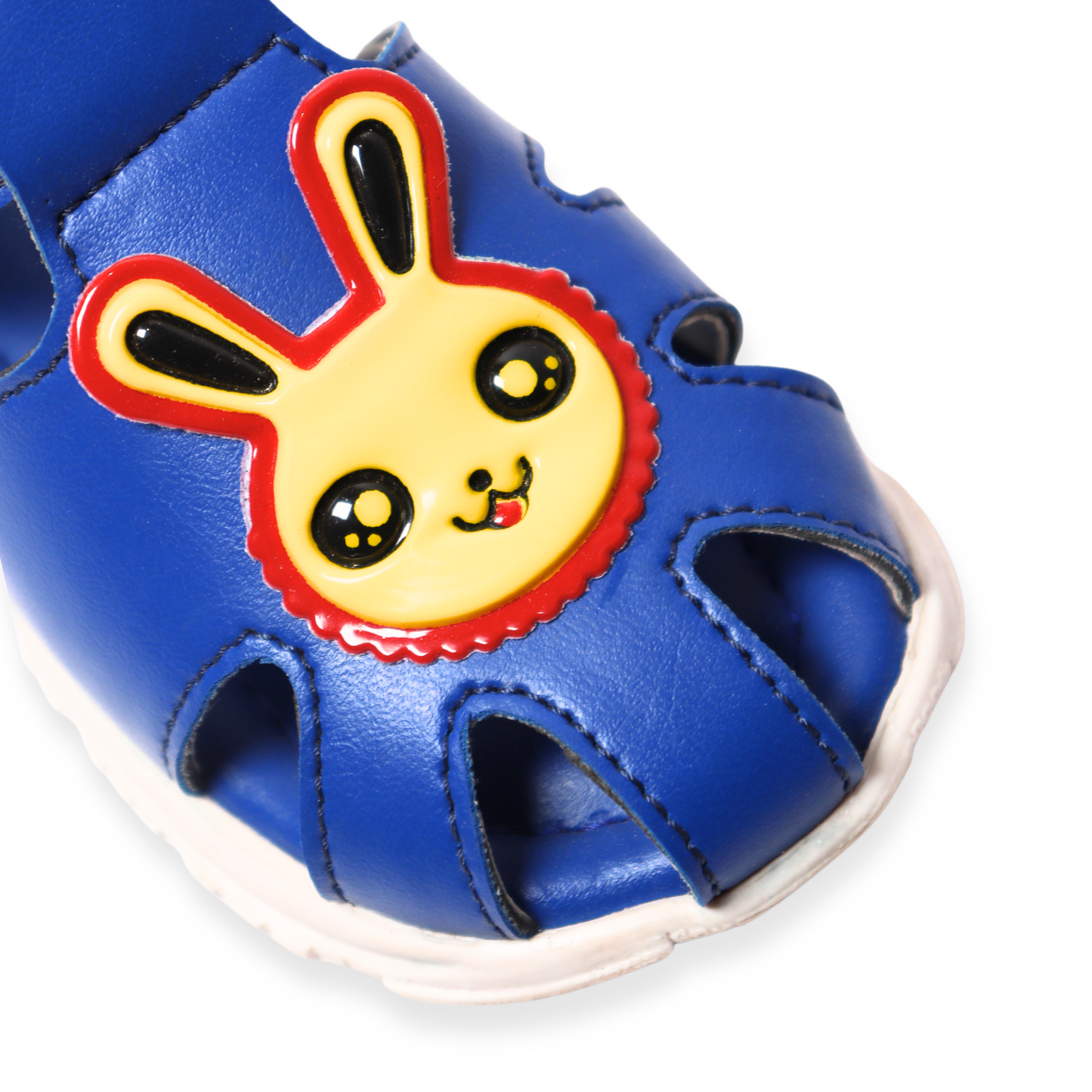 Tiny Bugs Bunny Applique Detailed Velcro Closure Sandals - Blue