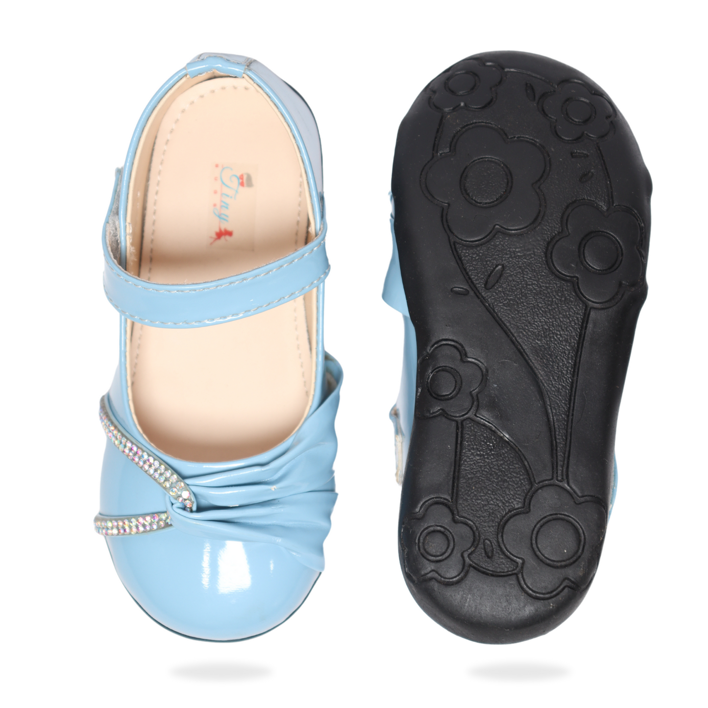 Tiny Bugs Girls Chain Embellished Ballerinas - Blue