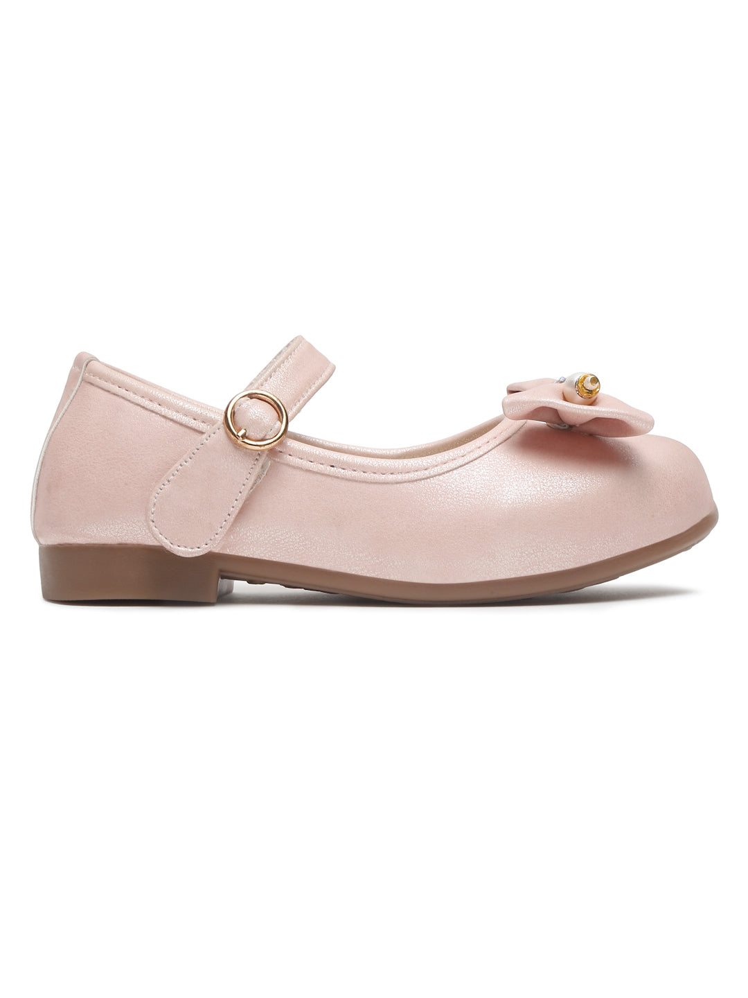 Tiny Bugs Girls Bow Embellished Ballerinas