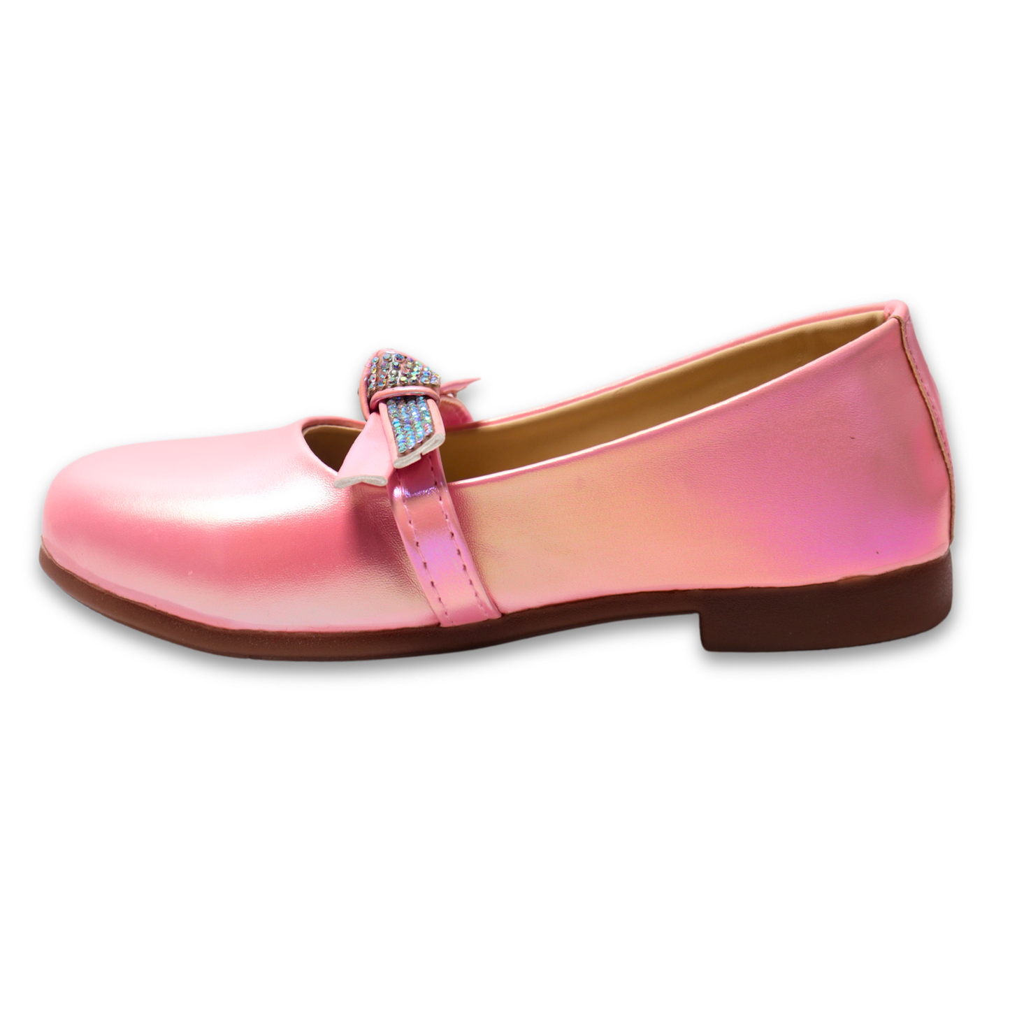 Tiny Bugs Girls Tie Embellished Ballerinas - Pink