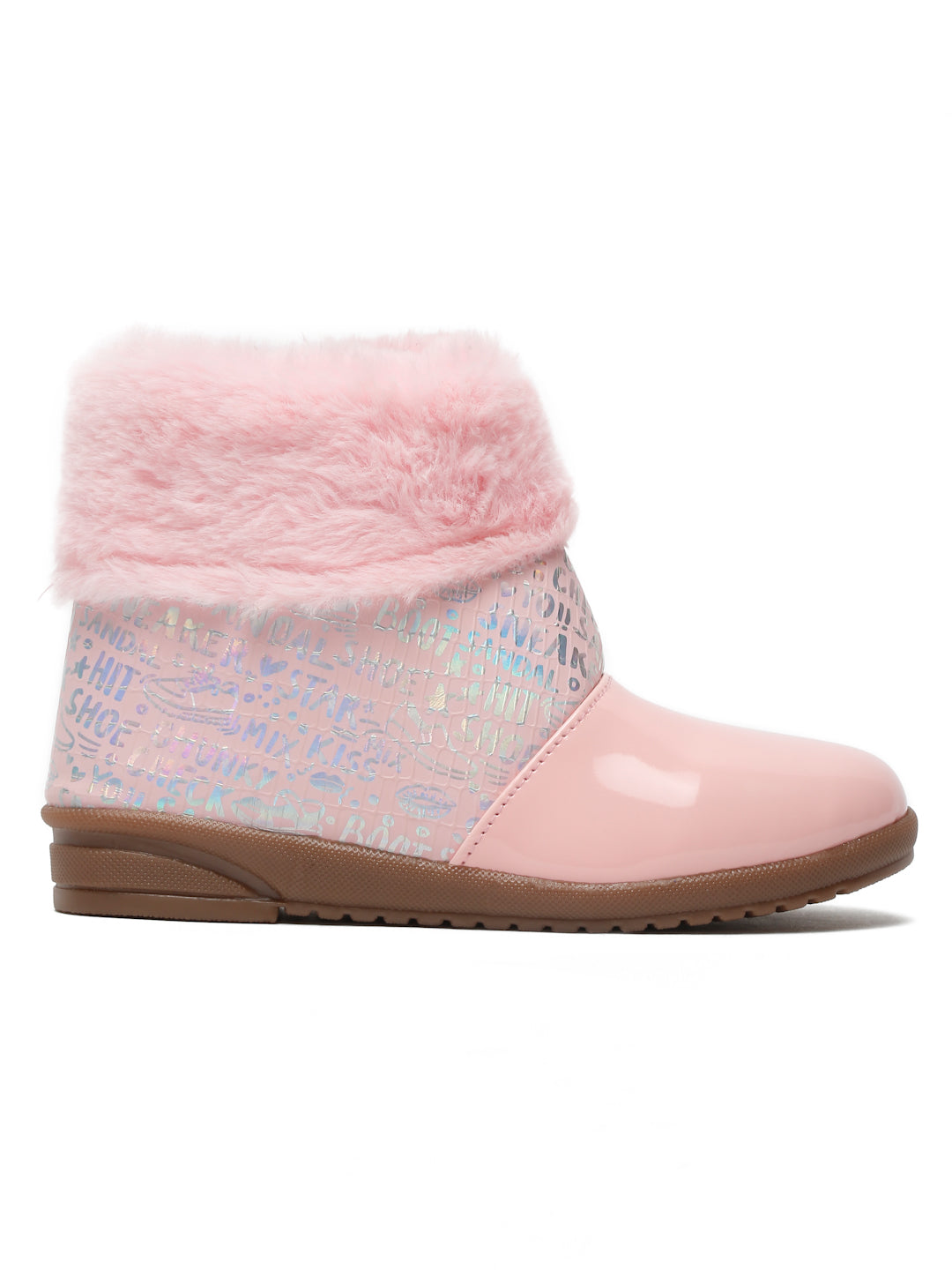 Tiny Bugs Girls Party Wear Fur Boots