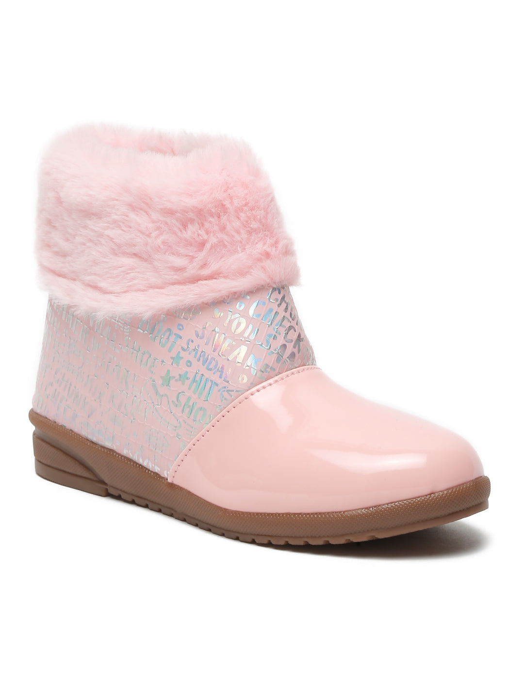 Tiny Bugs Girls Party Wear Fur Boots