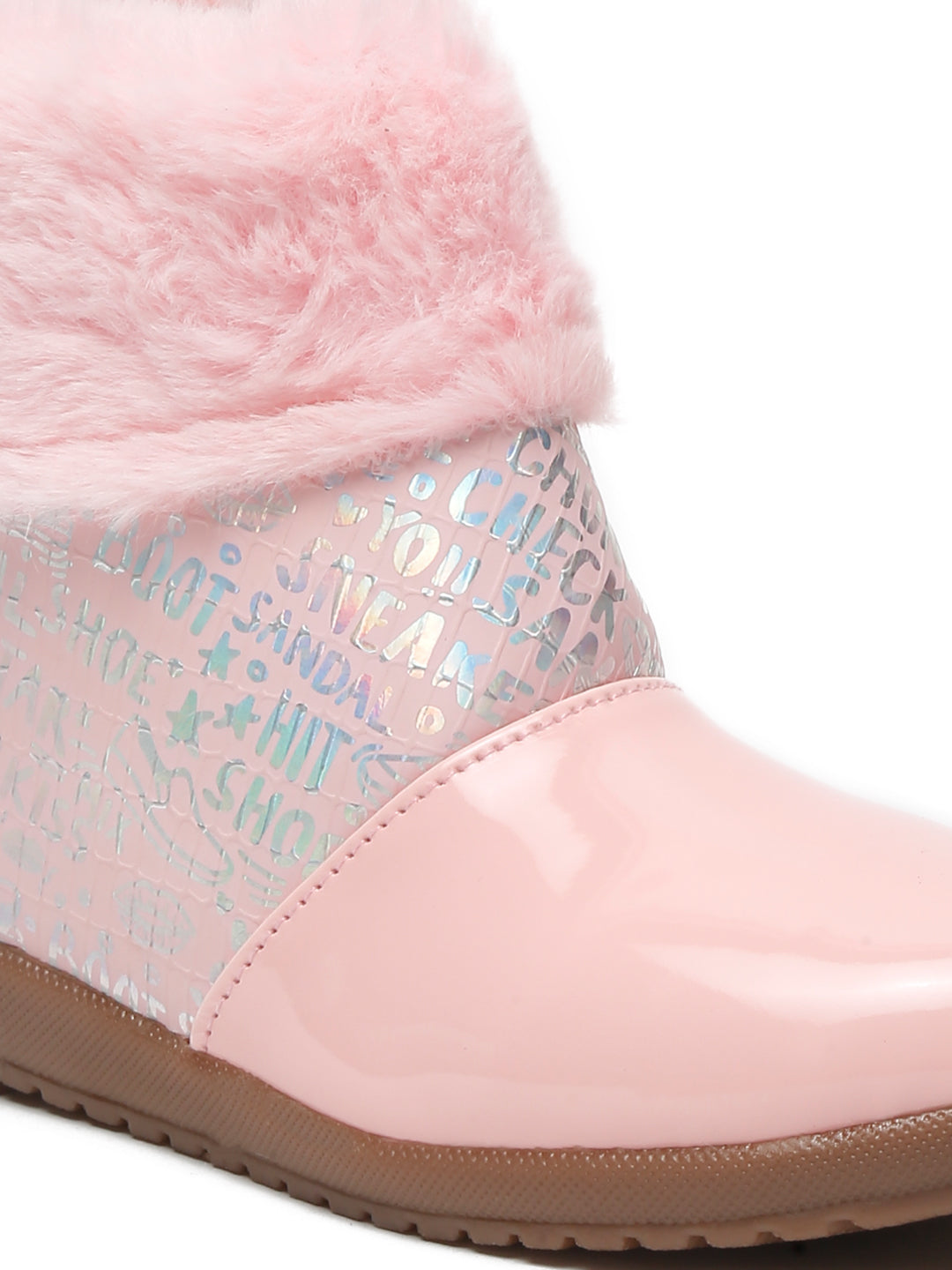 Tiny Bugs Girls Party Wear Fur Boots