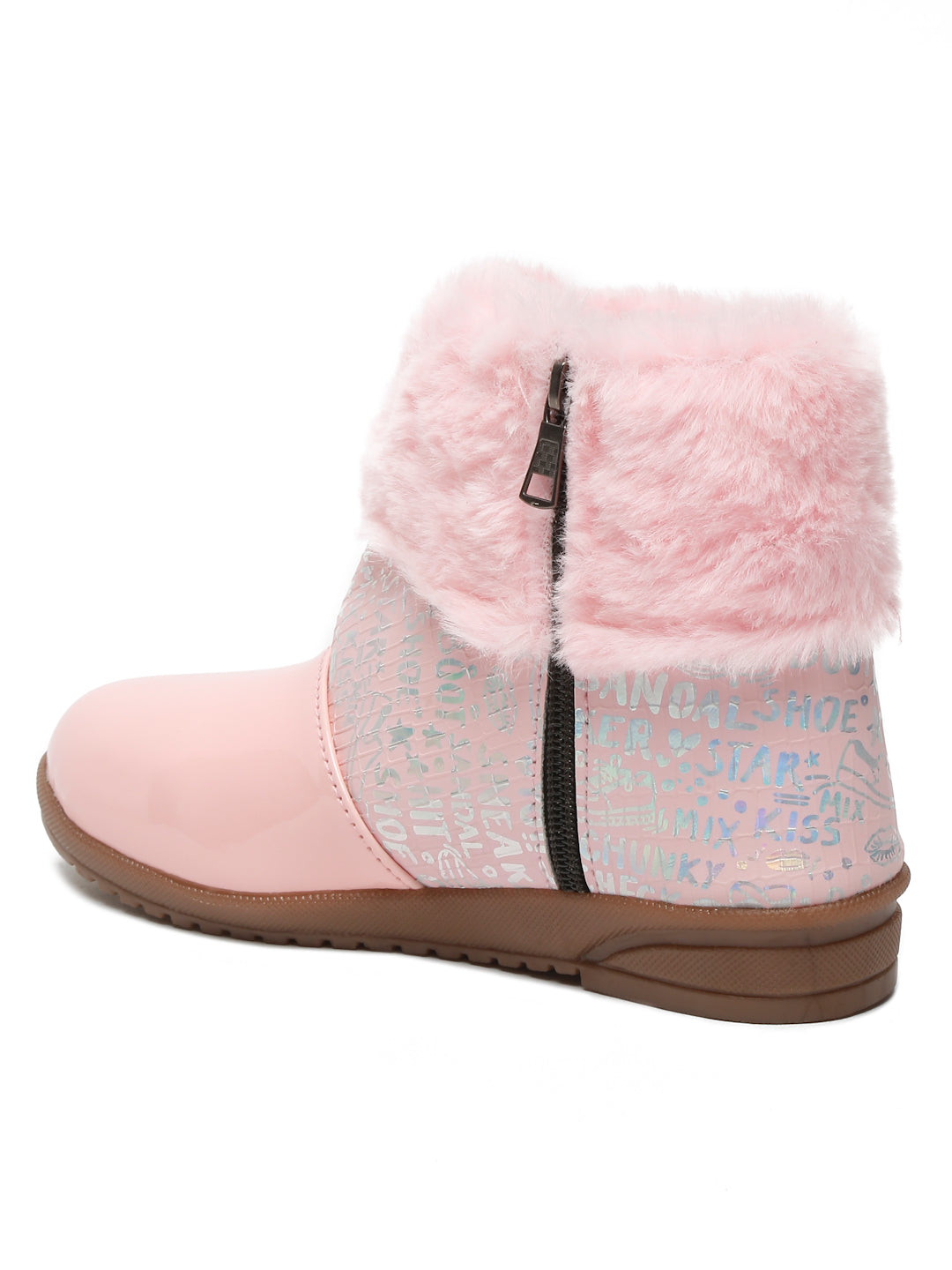 Tiny Bugs Girls Party Wear Fur Boots